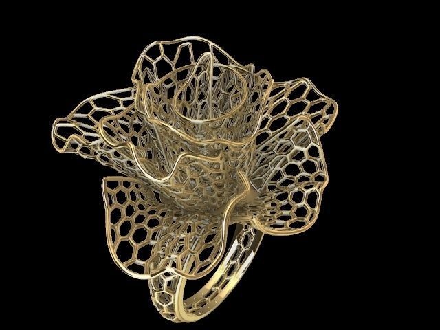 bee comb jali ring stl verified 3D print model_11