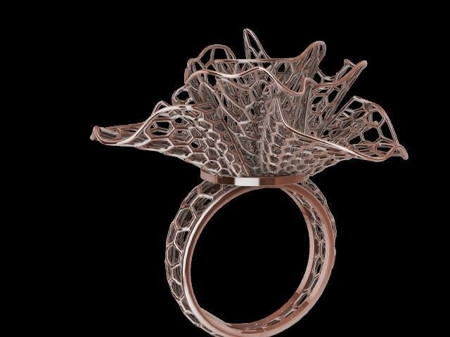 bee comb jali ring stl verified 3D print model_9
