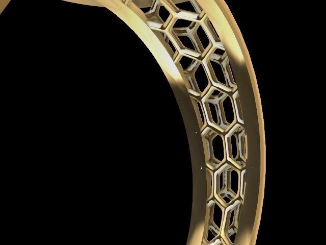 bee comb jali ring stl verified 3D print model_14