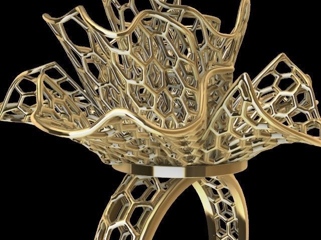 bee comb jali ring stl verified 3D print model_16