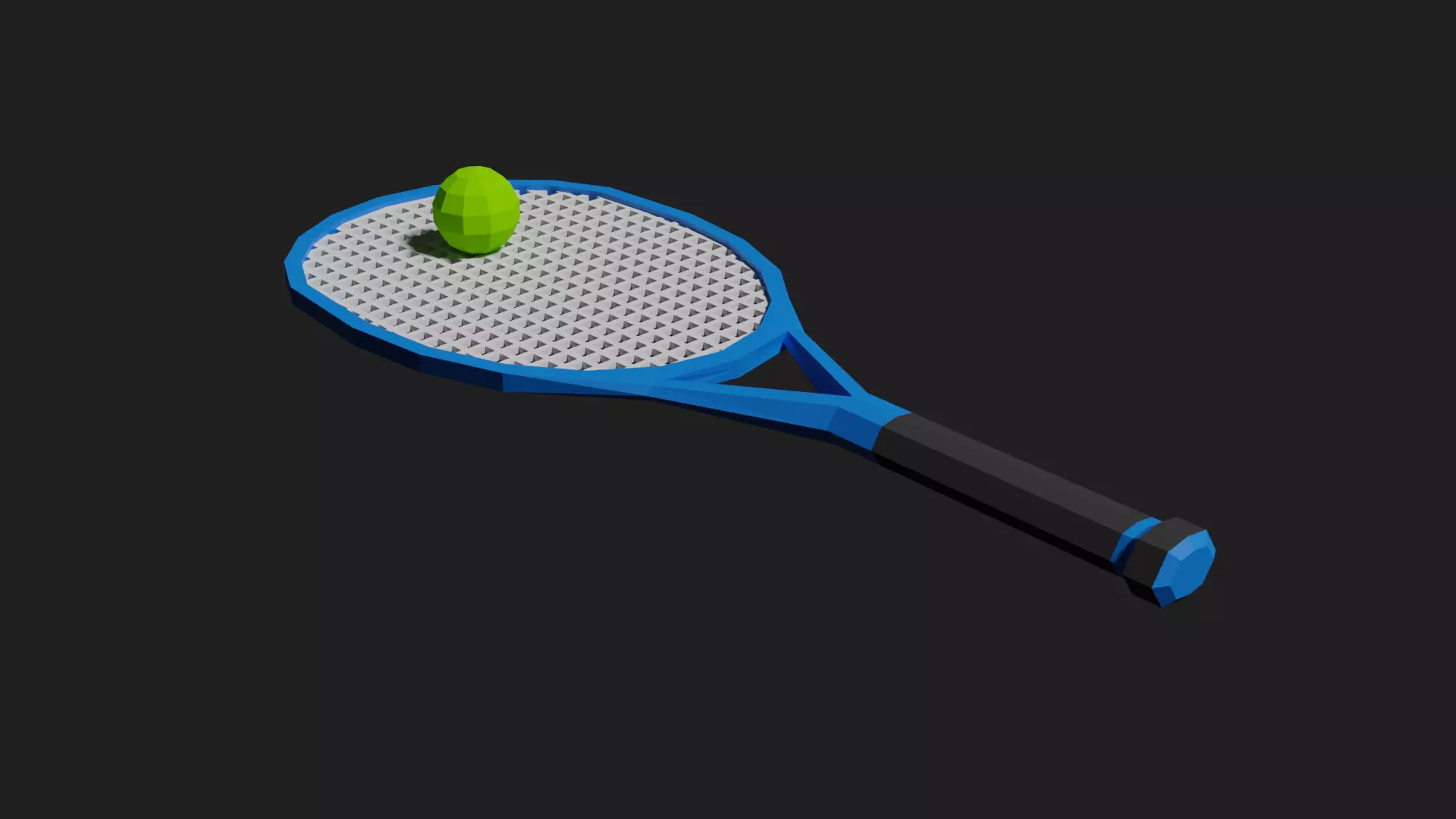 Lowpoly Tennis Racquet Low-poly 3D model