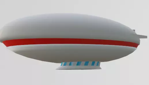 Low poly air ship Low-poly 3D model_0