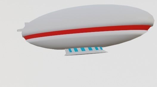 Low poly air ship Low-poly 3D model_3