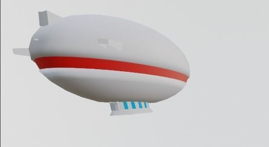 Low poly air ship Low-poly 3D model_2
