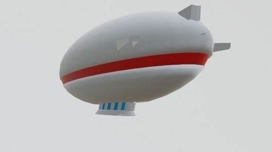 Low poly air ship Low-poly 3D model_1