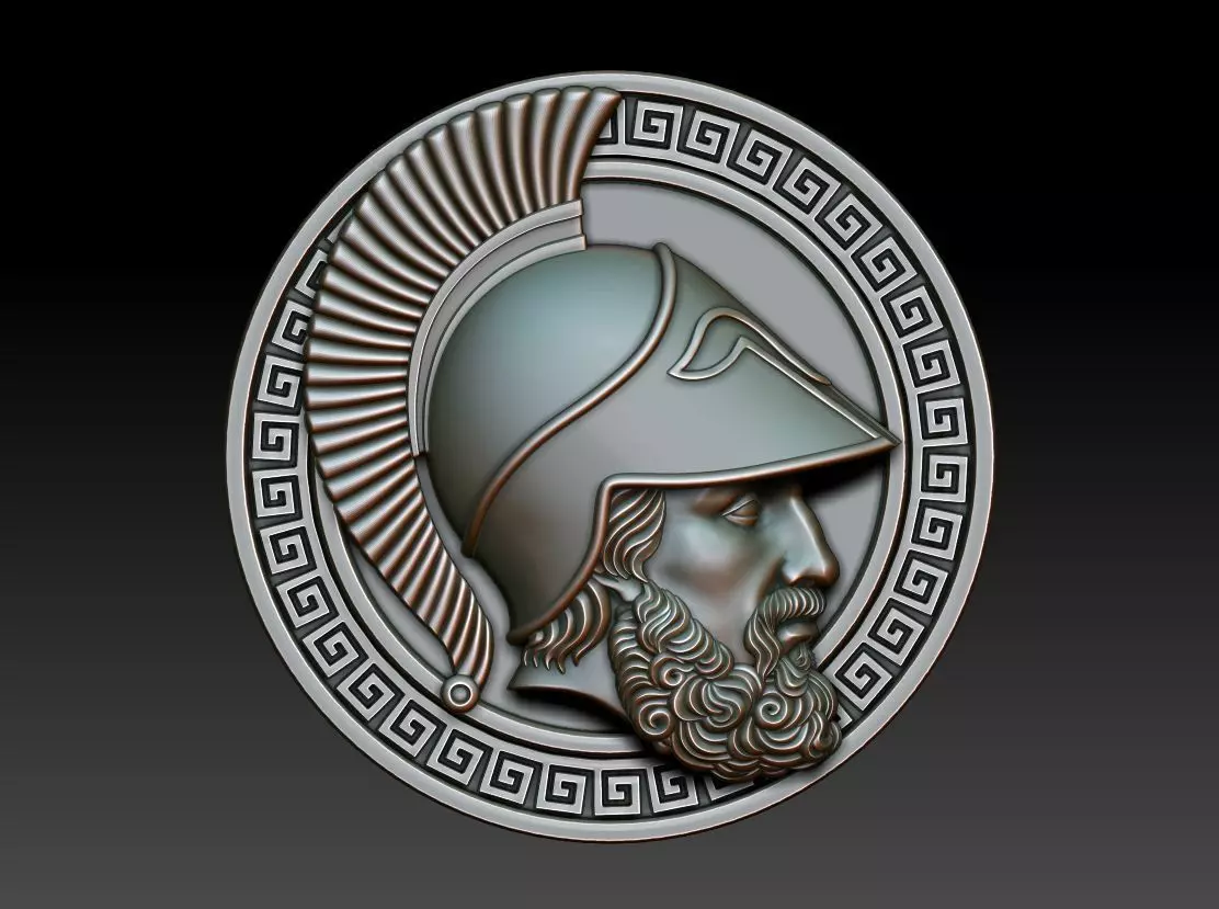 Greek warrior 3D print model_0