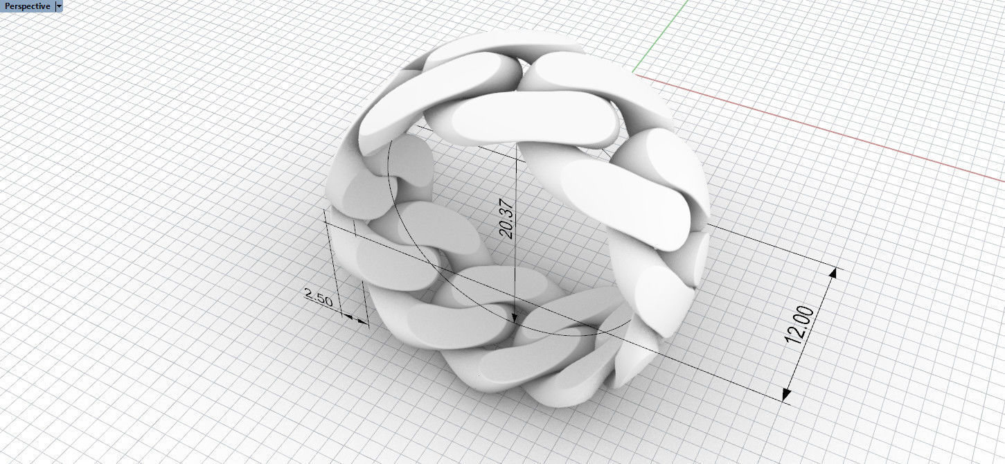 cuban ring 12 mm wide size 64 3D print model_2