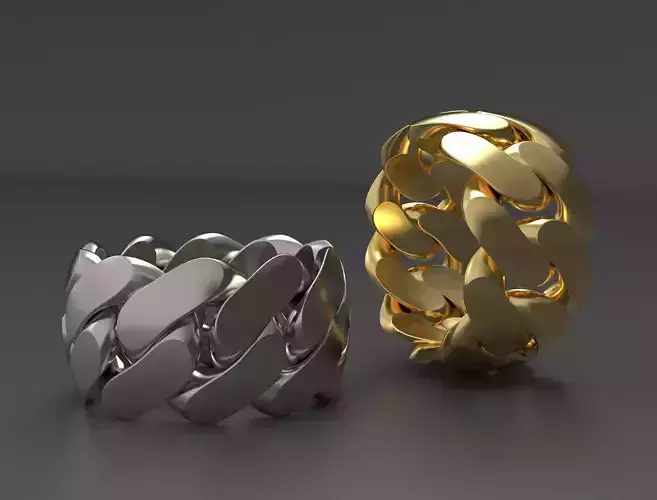 cuban ring 12 mm wide size 64