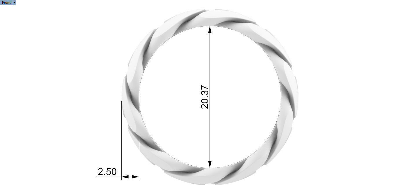 cuban ring 12 mm wide size 64 3D print model_1