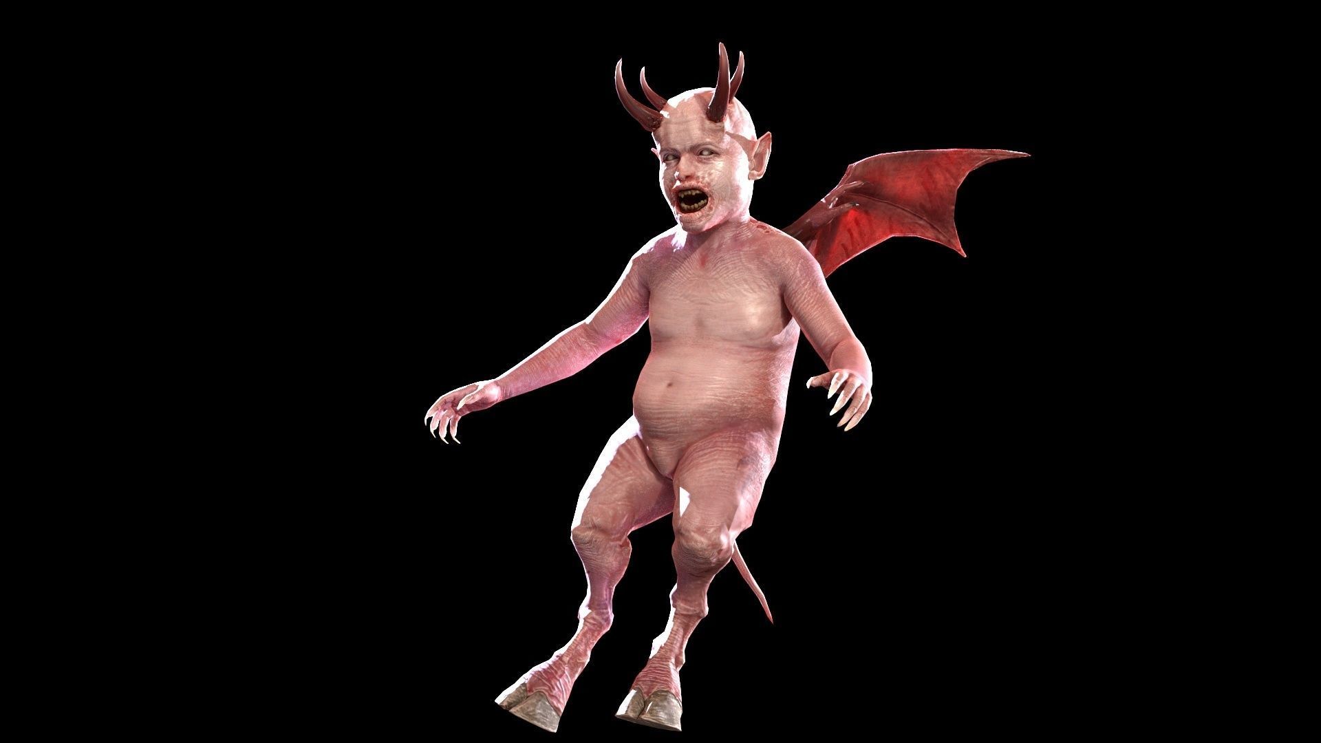 LittleDemon1 demon Low-poly 3D model_29