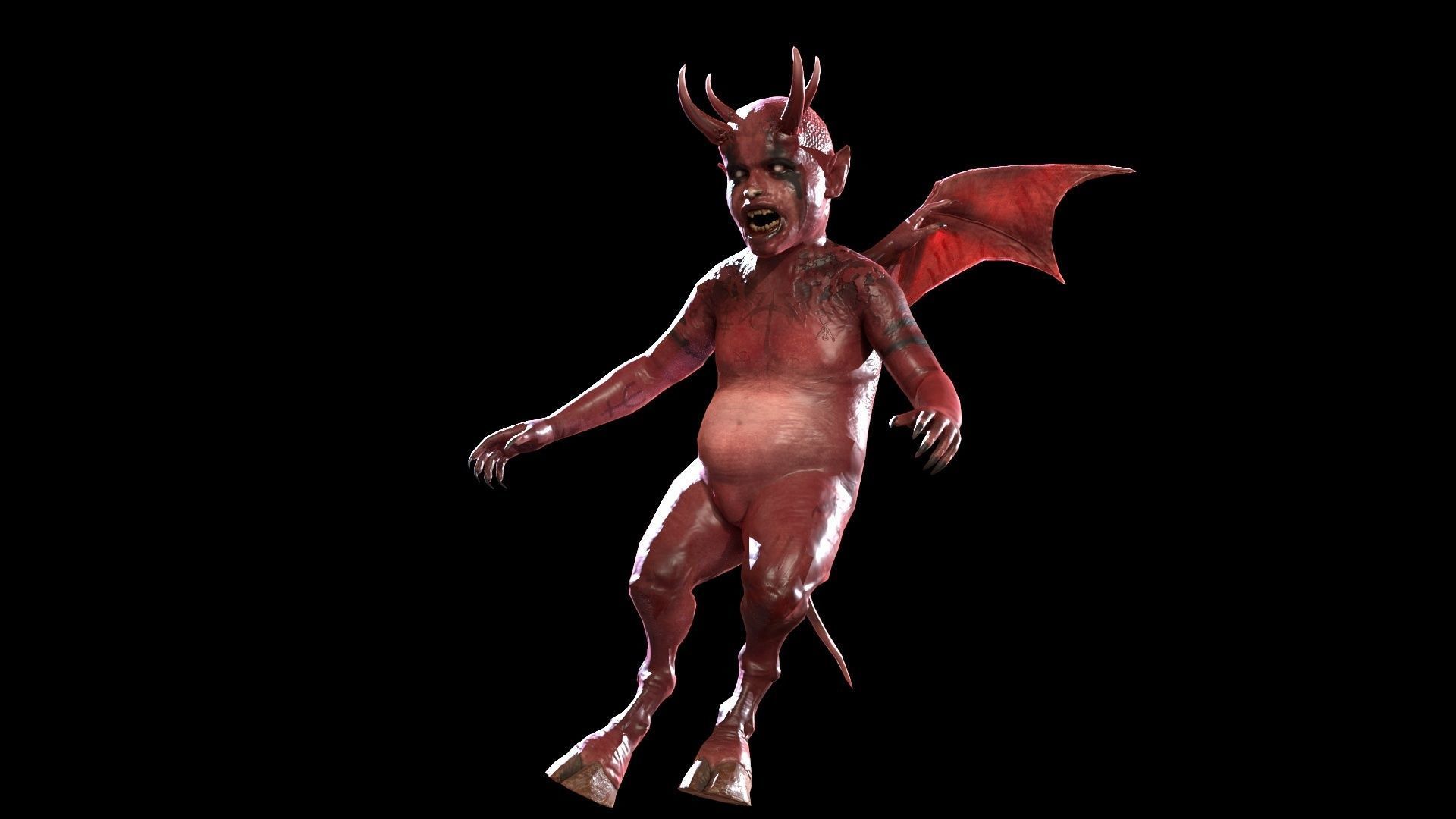 LittleDemon1 demon Low-poly 3D model_28