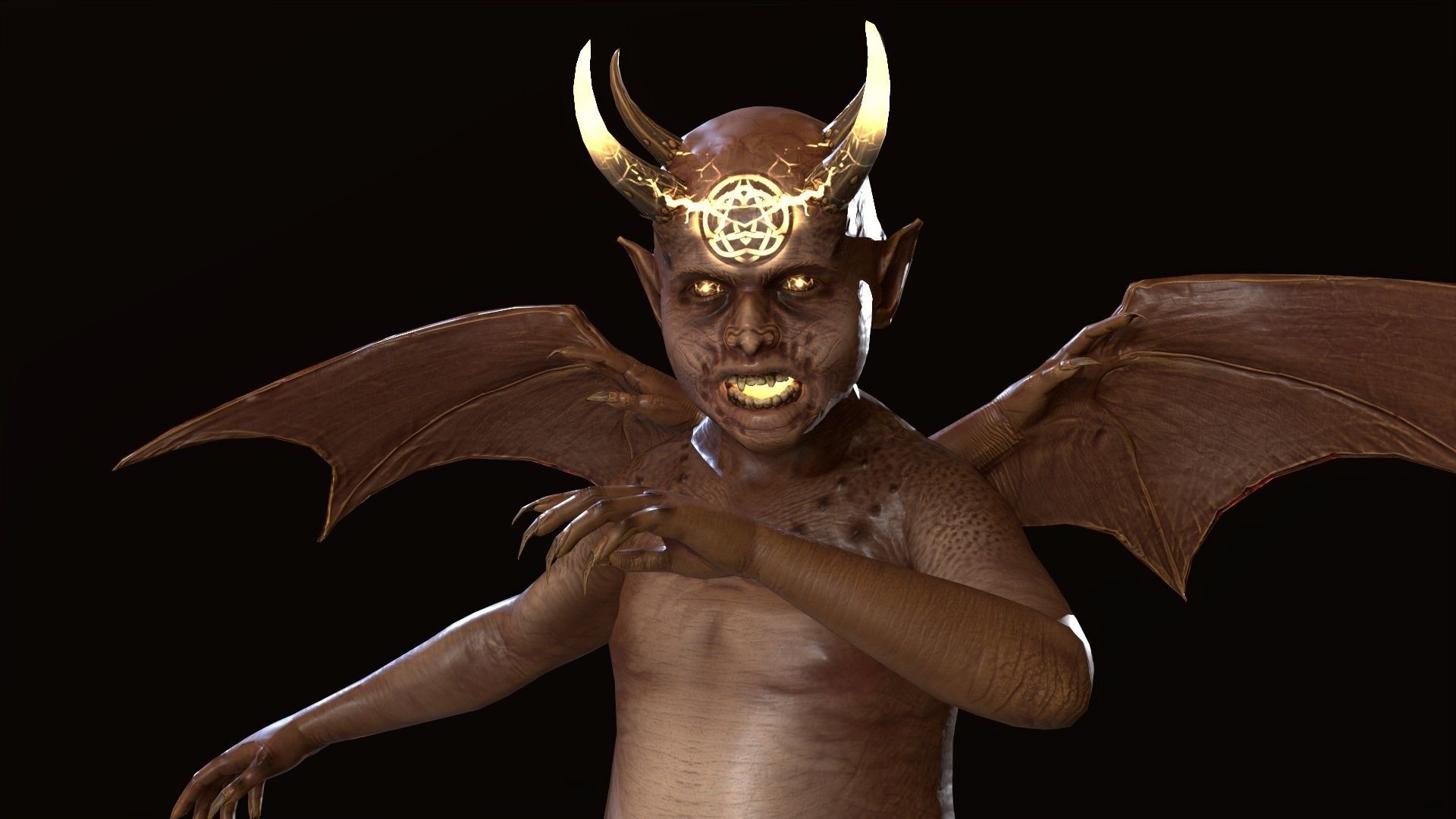 LittleDemon1 demon Low-poly 3D model_2
