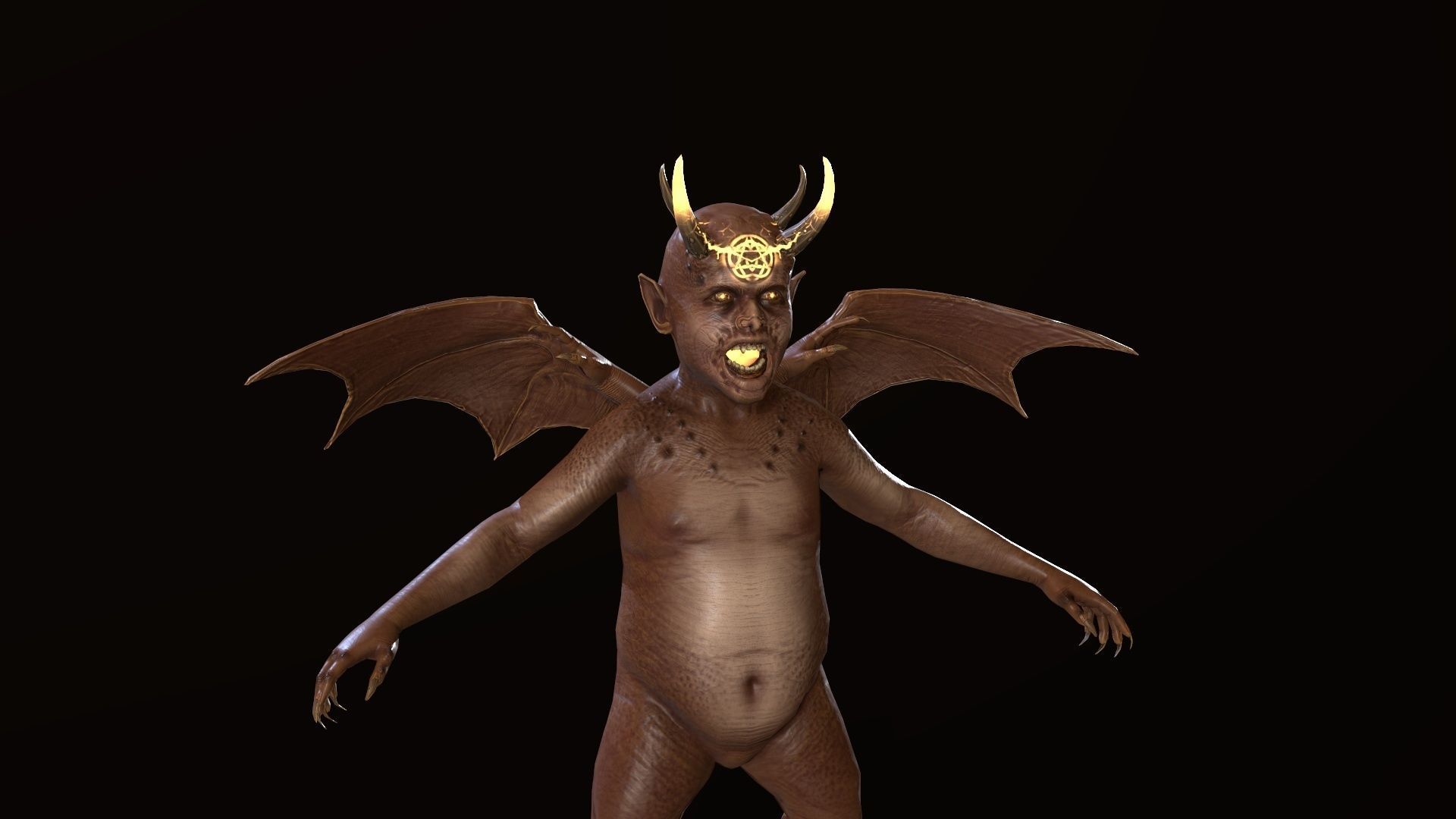 LittleDemon1 demon Low-poly 3D model_4