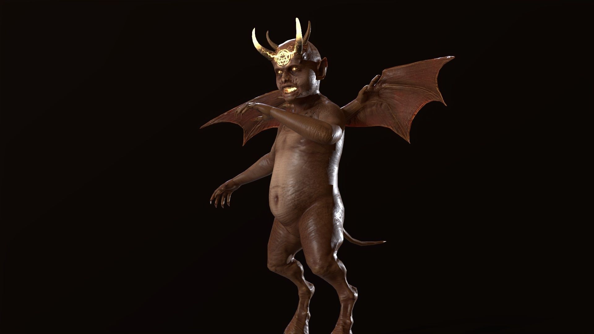 LittleDemon1 demon Low-poly 3D model_14