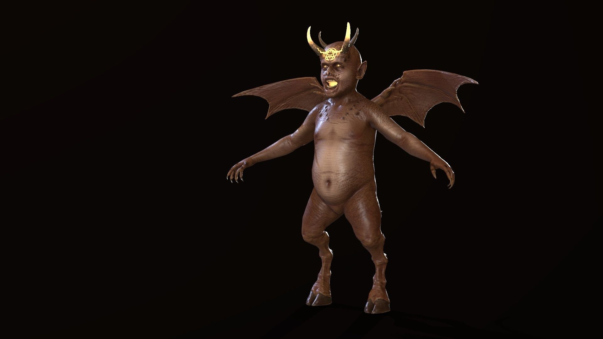 LittleDemon1 demon Low-poly 3D model_5