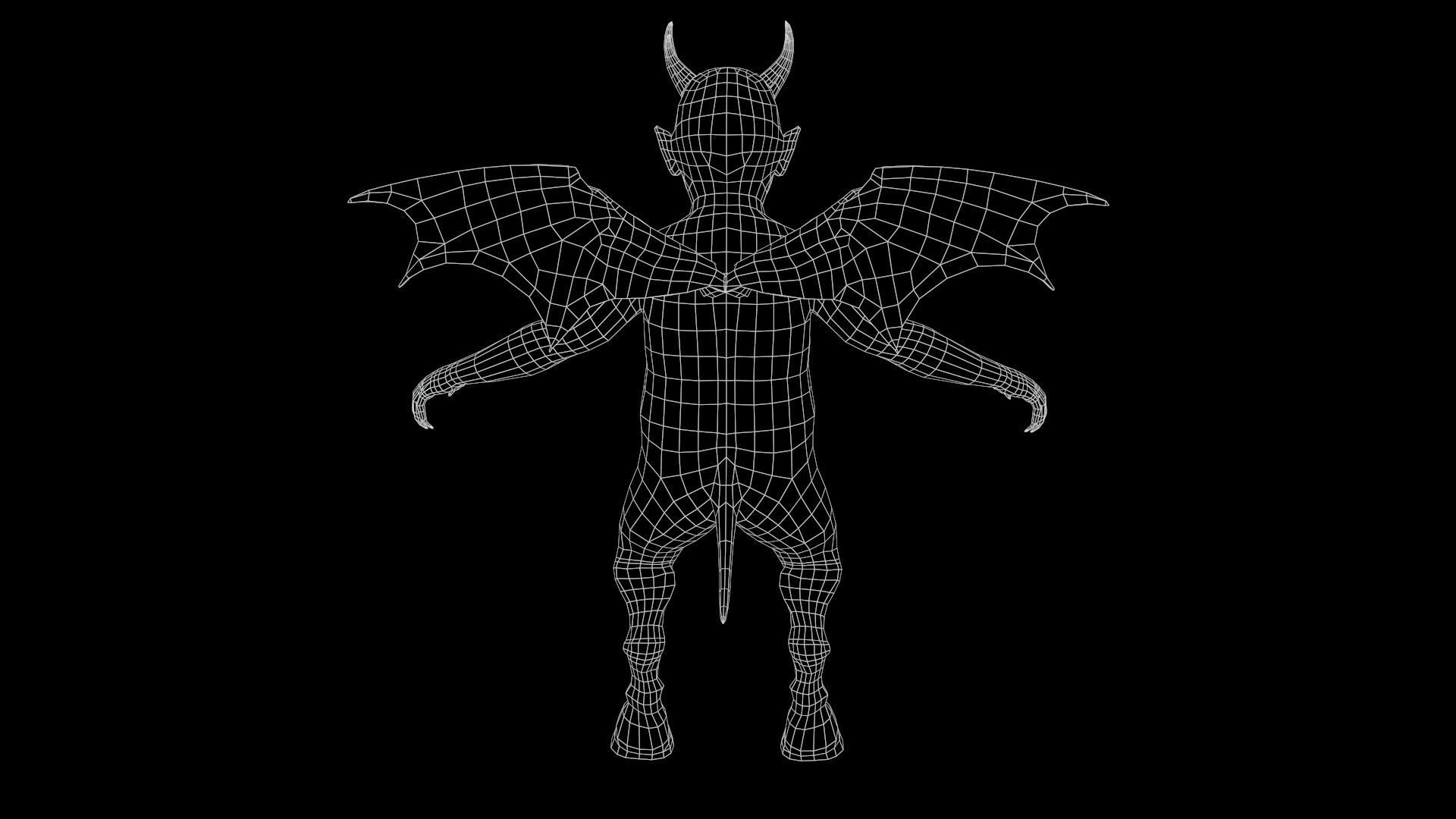 LittleDemon1 demon Low-poly 3D model_12
