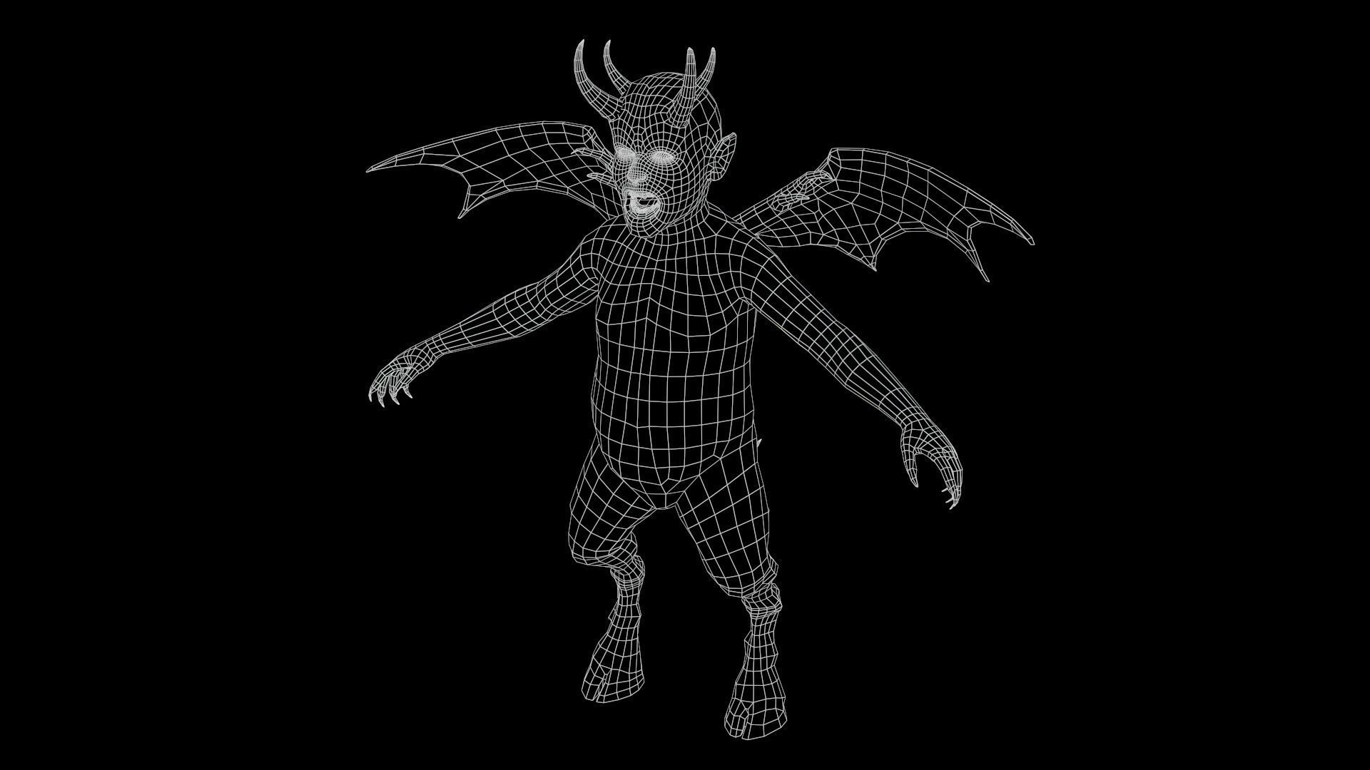 LittleDemon1 demon Low-poly 3D model_13