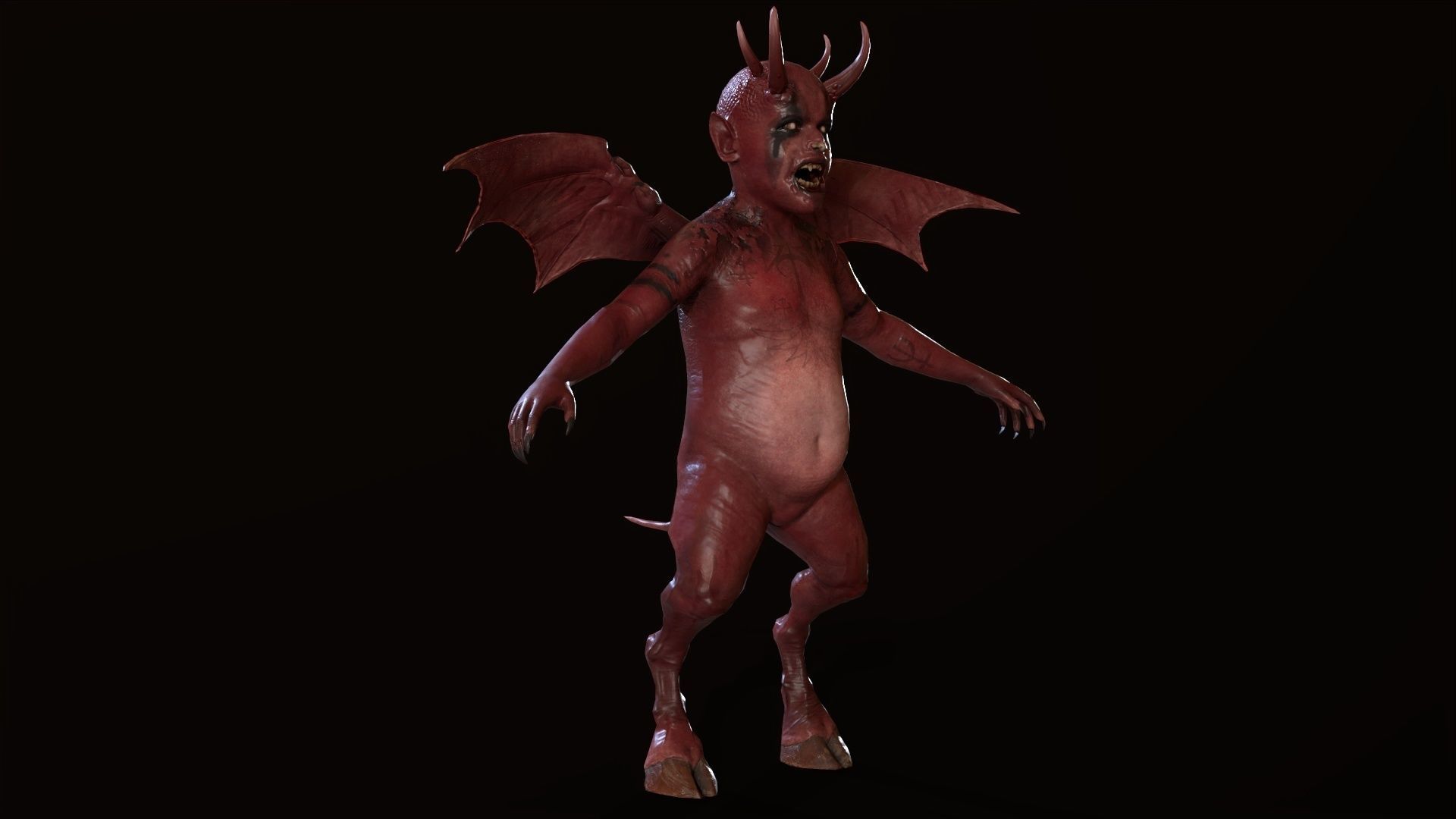 LittleDemon1 demon Low-poly 3D model_11