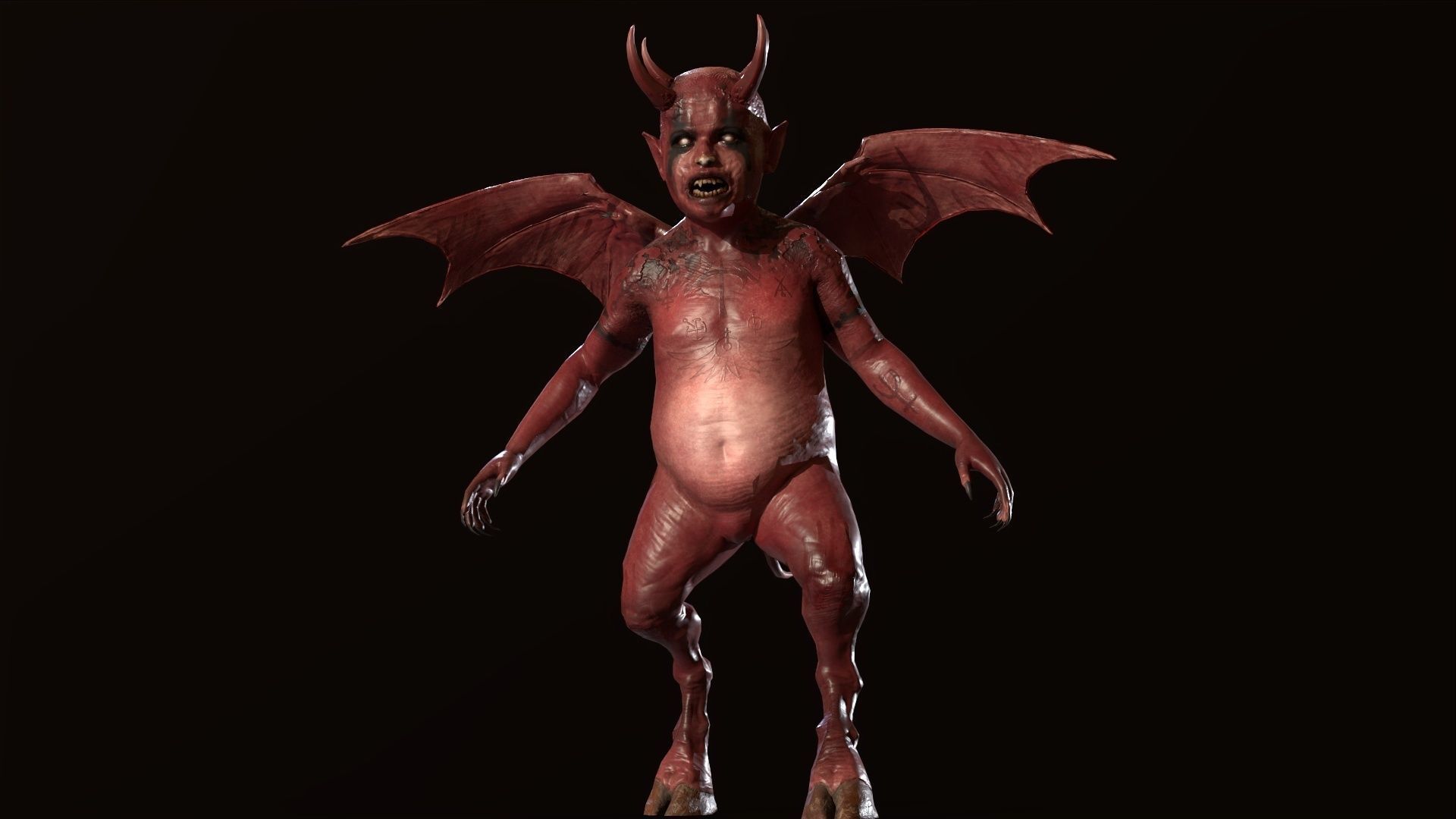 LittleDemon1 demon Low-poly 3D model_15