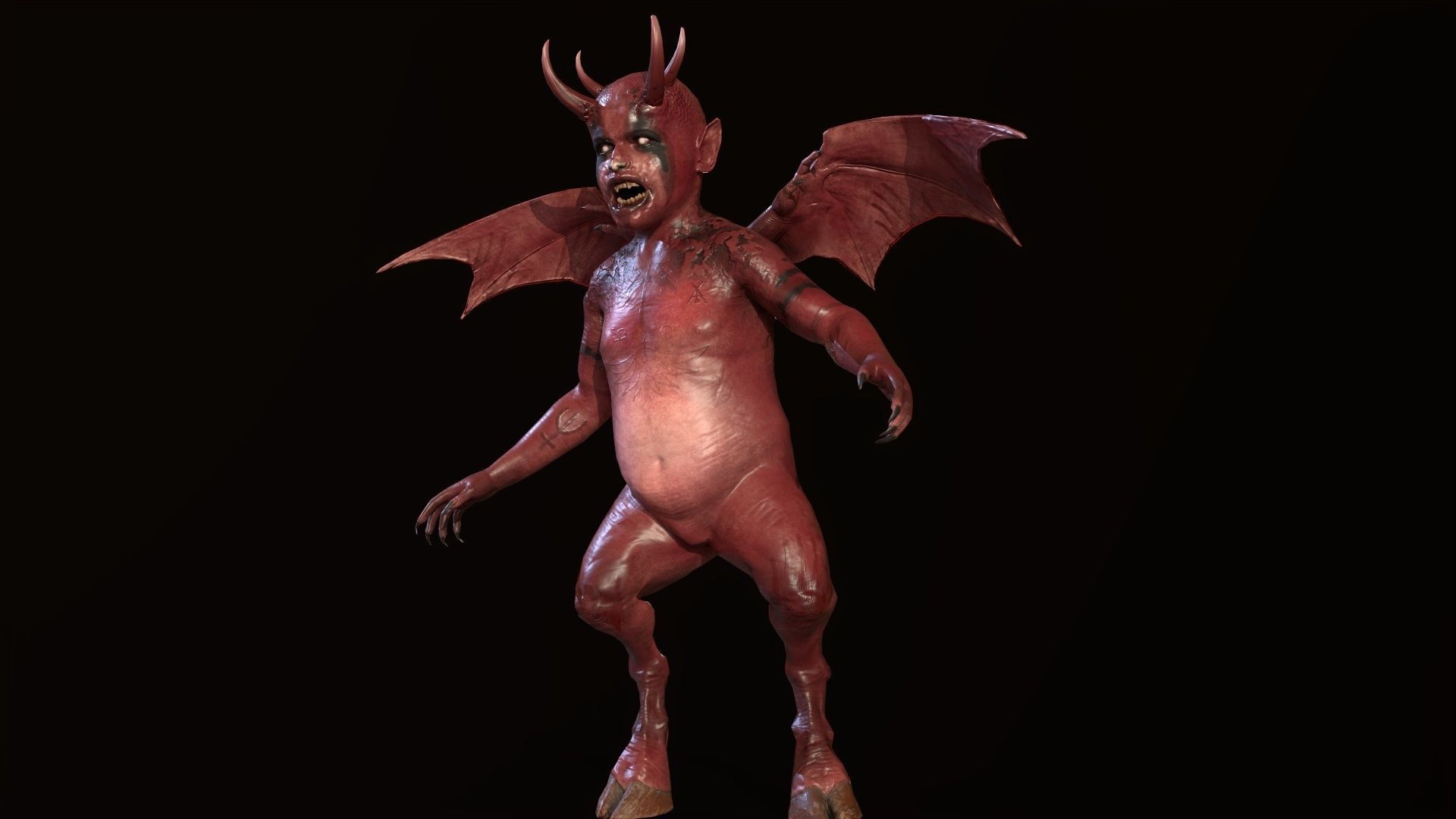 LittleDemon1 demon Low-poly 3D model_16
