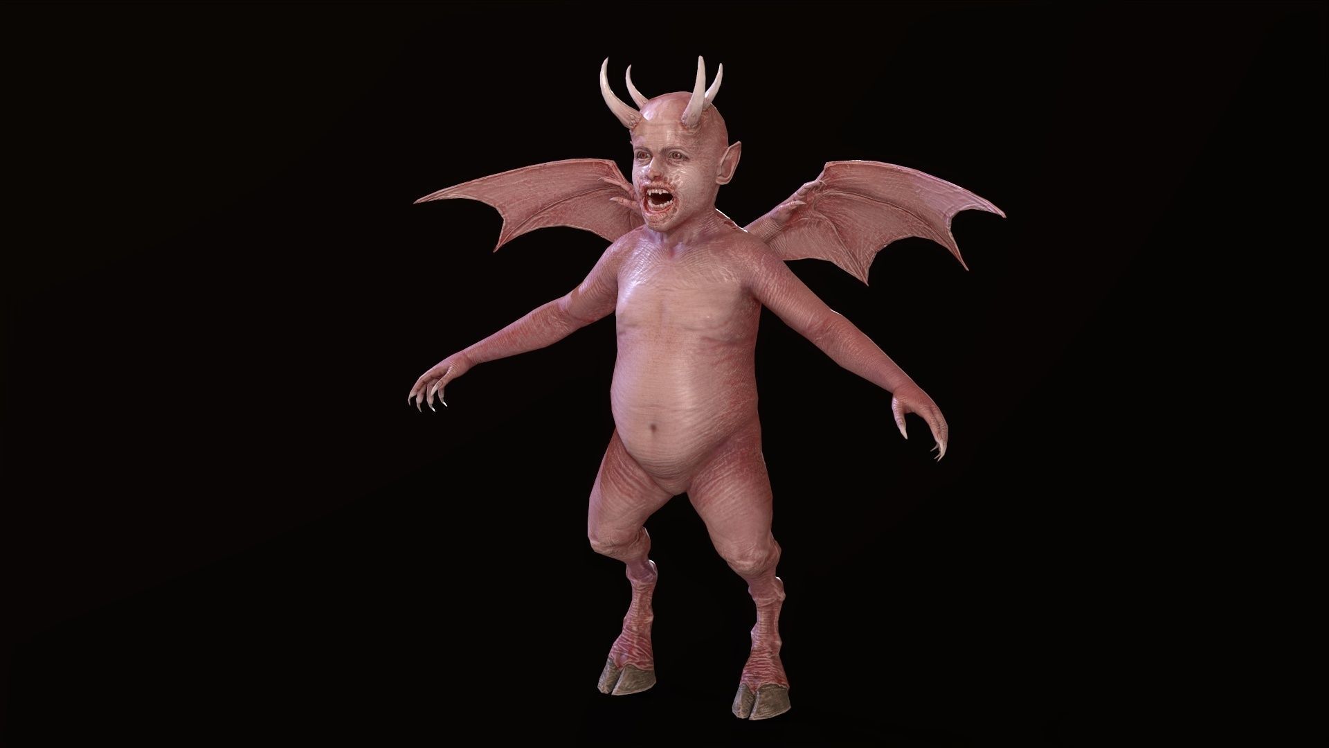 LittleDemon1 demon Low-poly 3D model_8