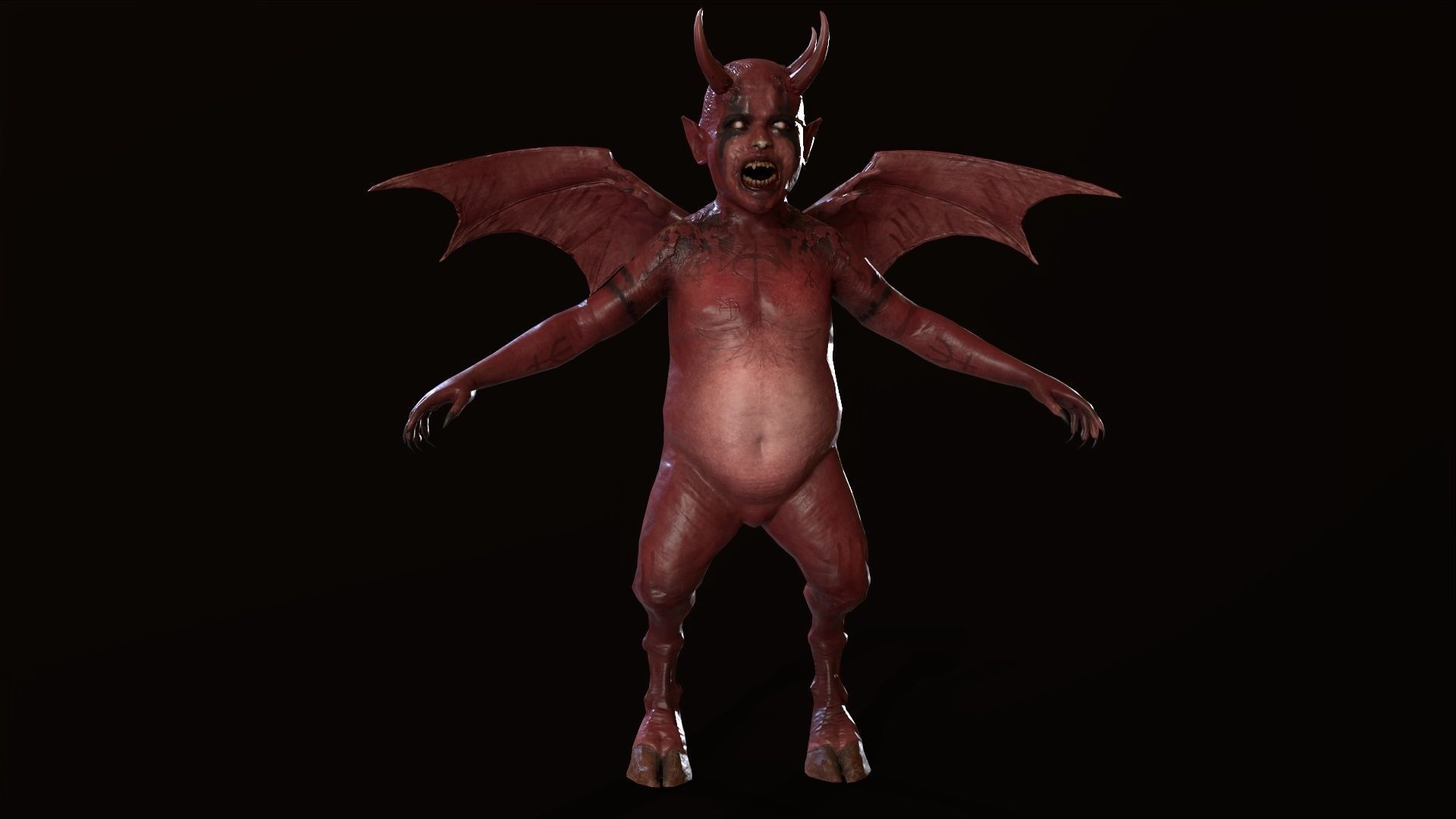 LittleDemon1 demon Low-poly 3D model_10