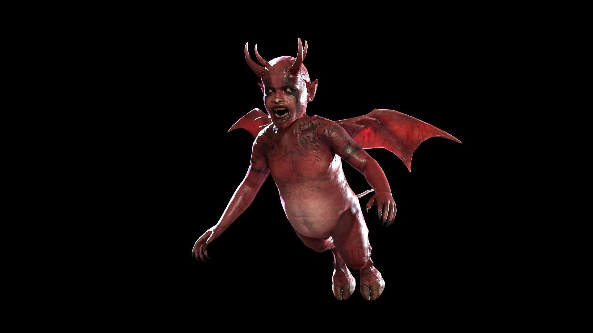 LittleDemon1 demon Low-poly 3D model_27