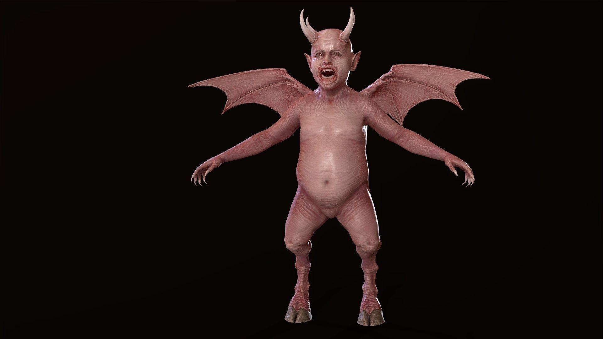 LittleDemon1 demon Low-poly 3D model_7