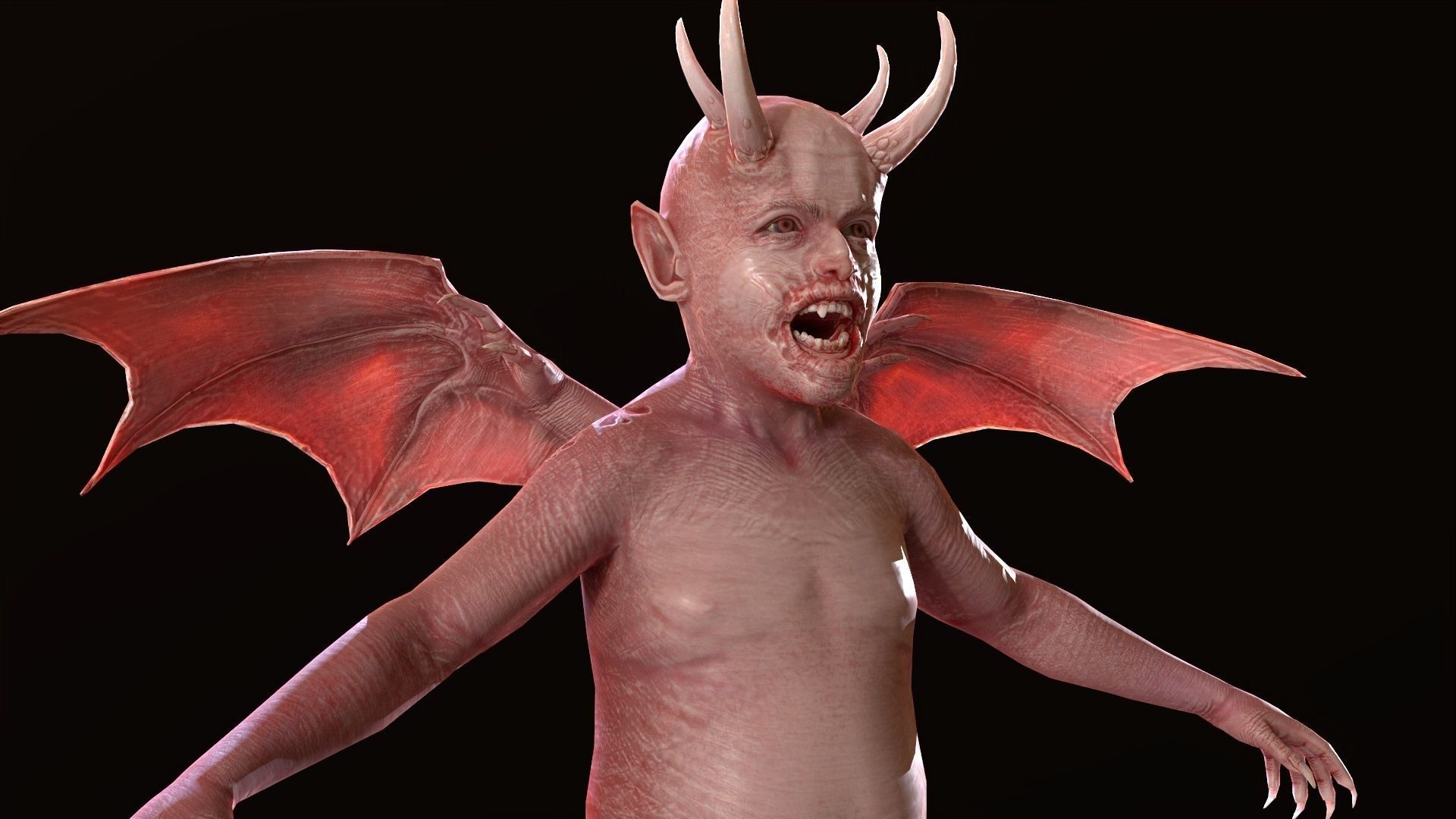 LittleDemon1 demon Low-poly 3D model_9