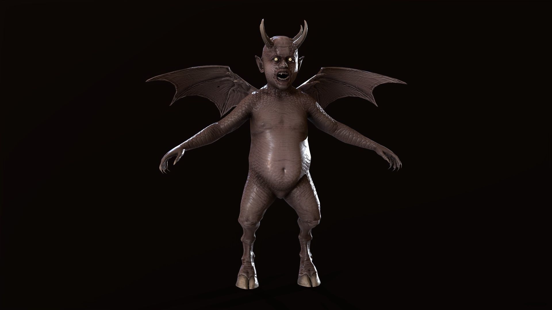 LittleDemon1 demon Low-poly 3D model_3