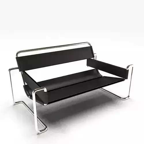 Modern Black Leather Armchair