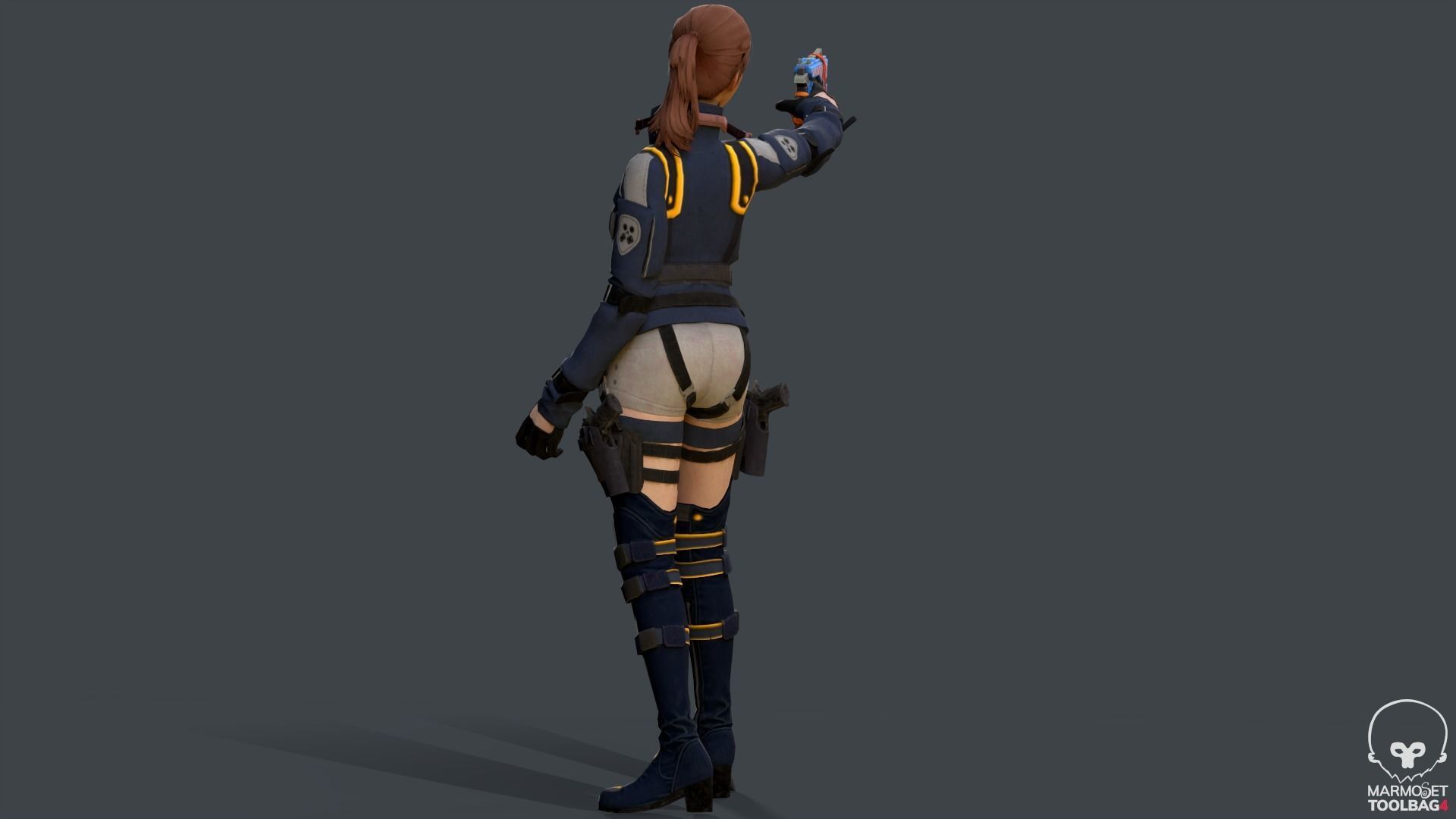 Lucy  Warrior Game Ready Character Low-poly 3D model_9