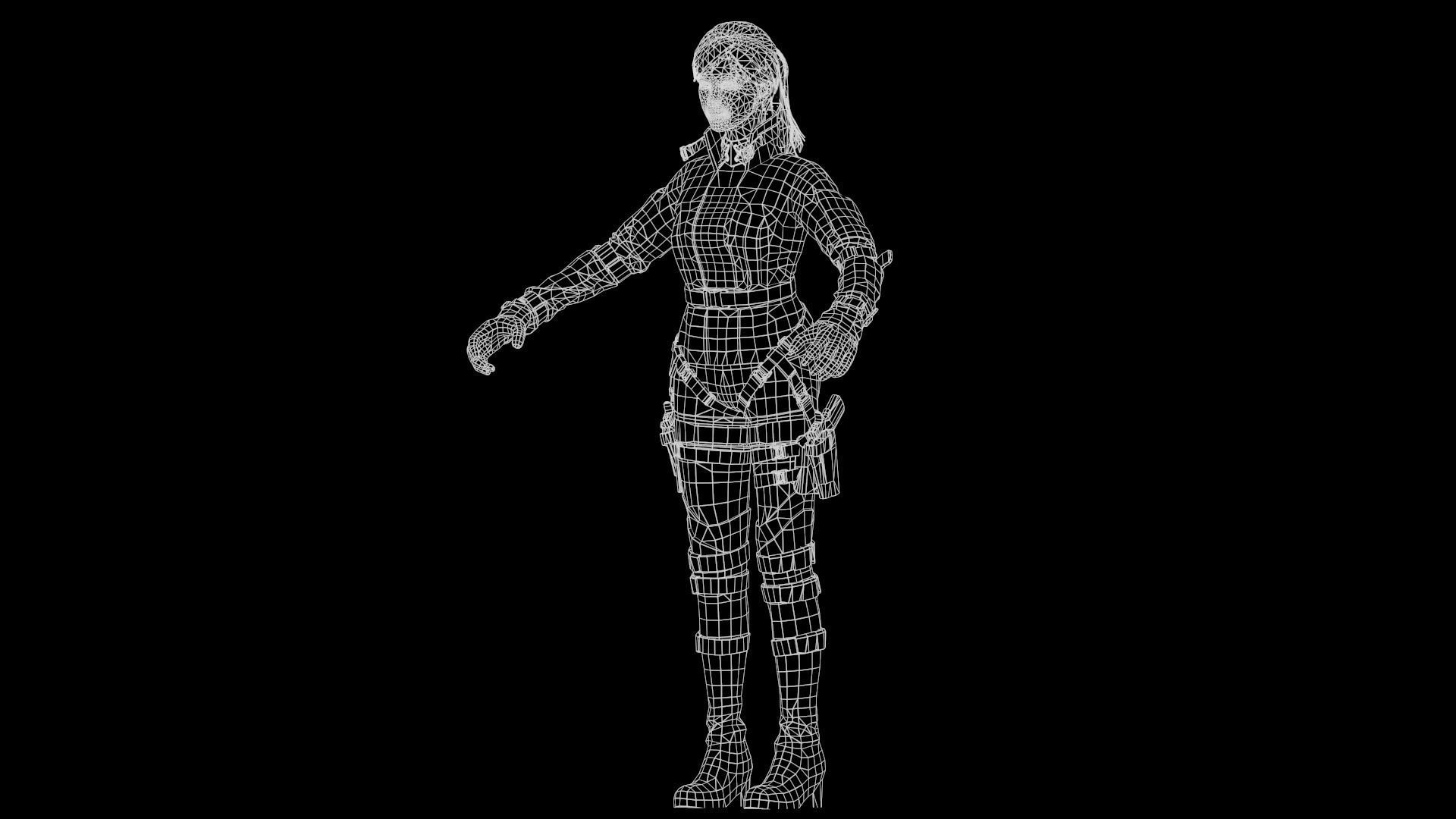 Lucy  Warrior Game Ready Character Low-poly 3D model_38