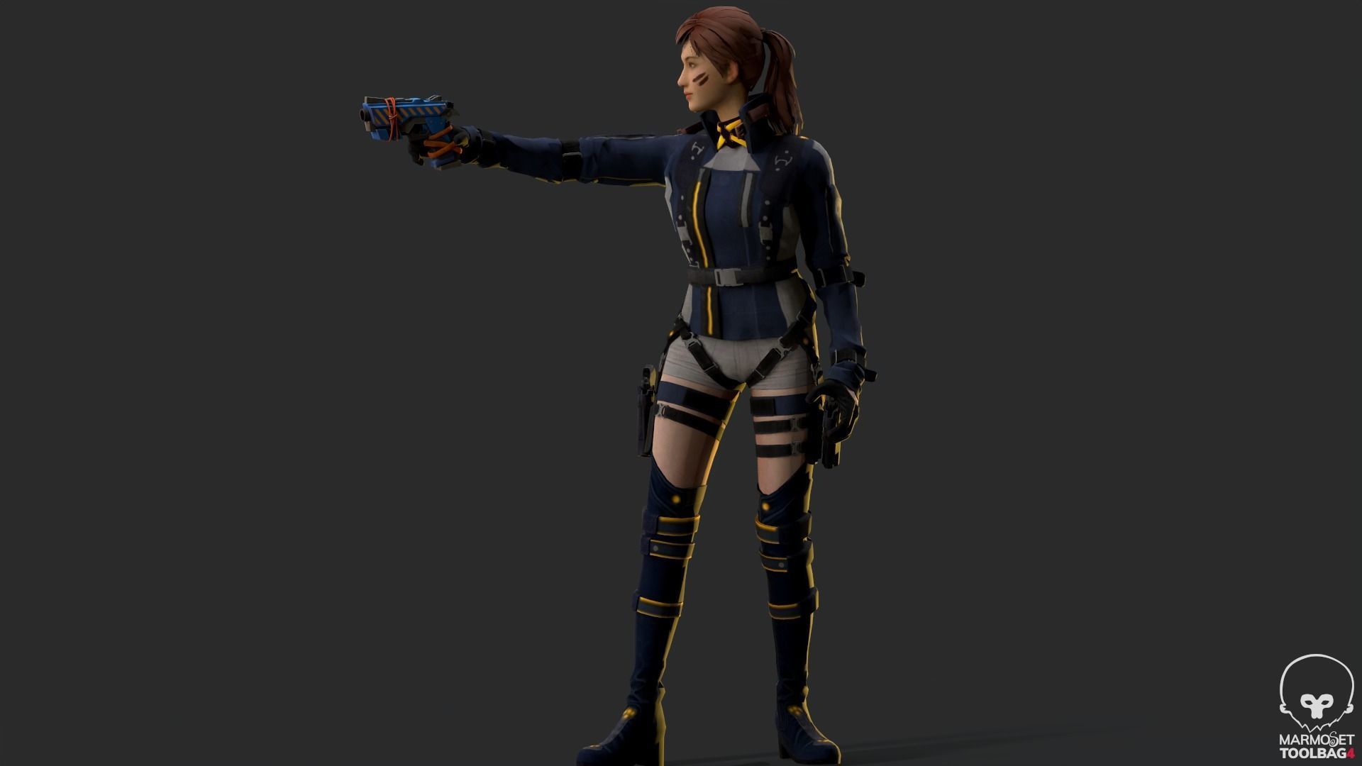 Lucy  Warrior Game Ready Character Low-poly 3D model_13