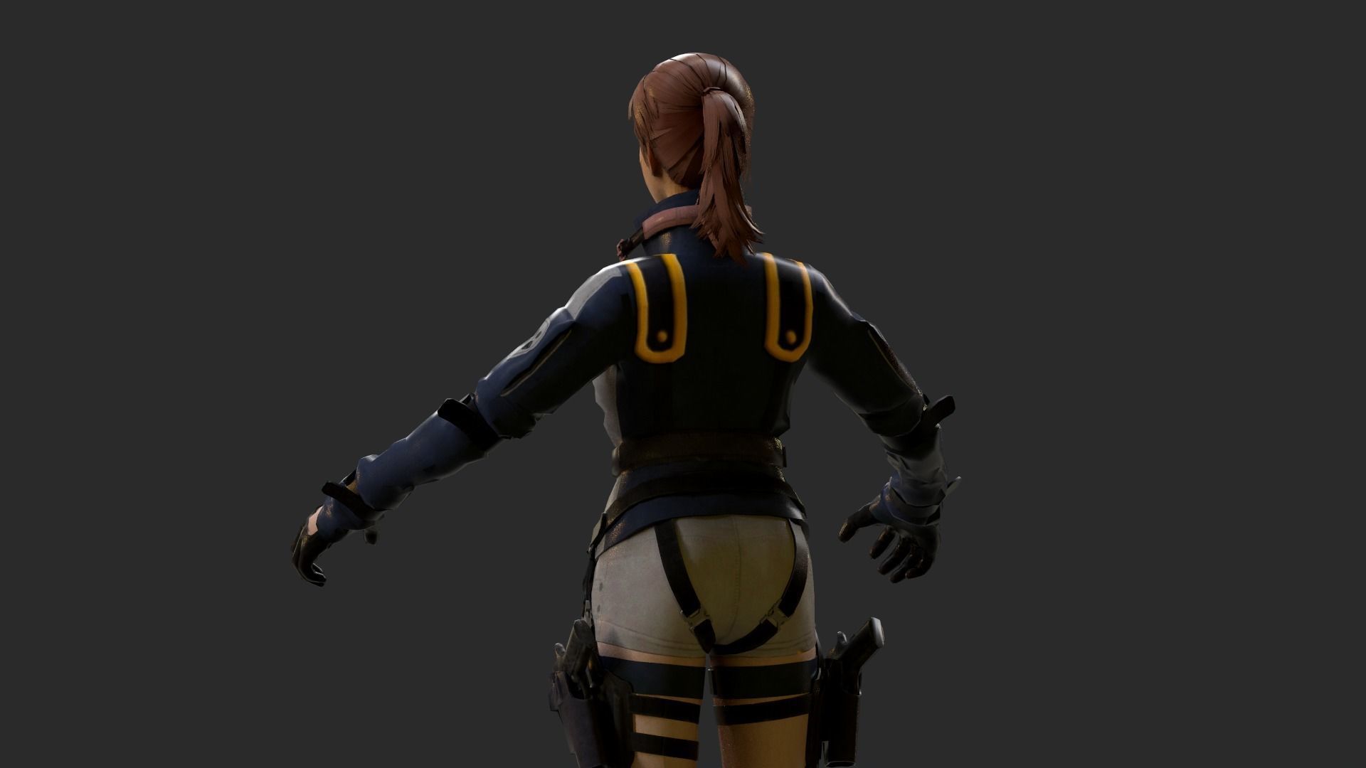 Lucy  Warrior Game Ready Character Low-poly 3D model_19