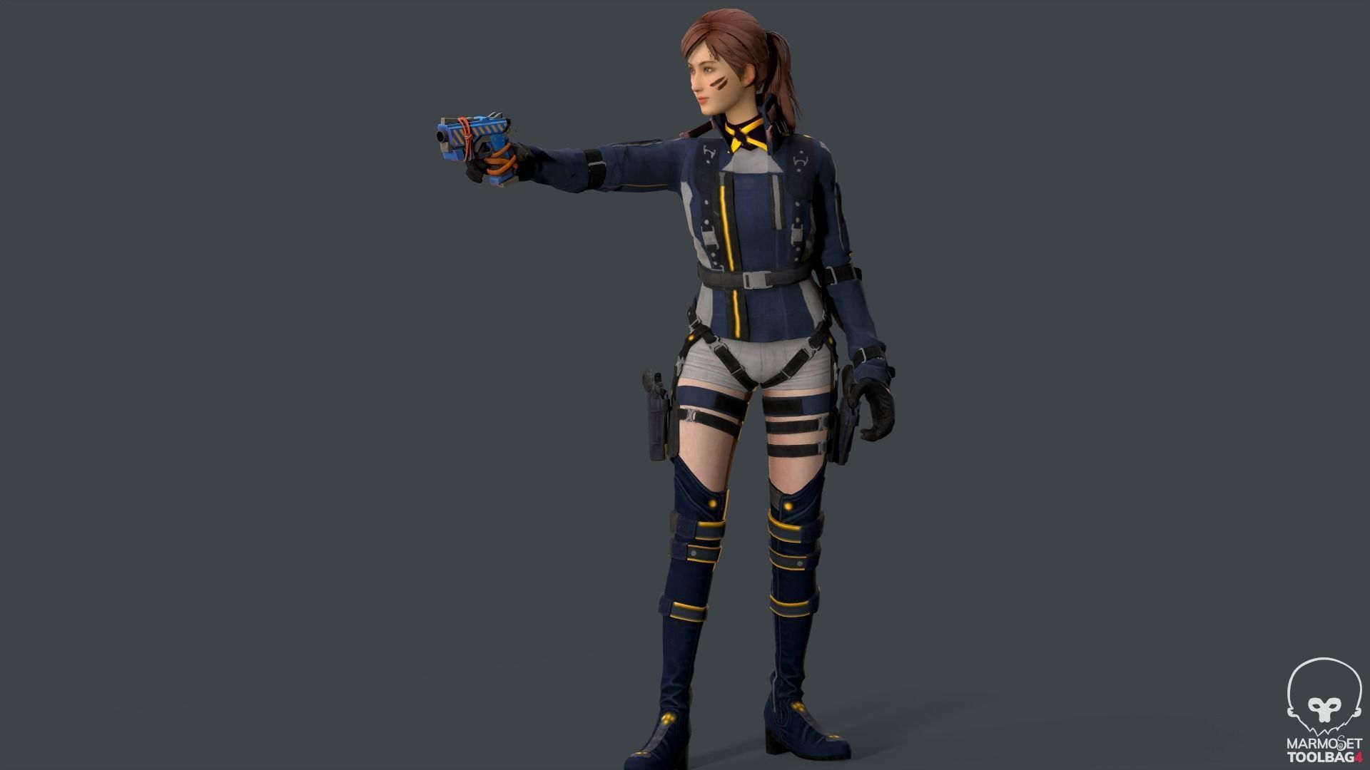 Lucy  Warrior Game Ready Character Low-poly 3D model_5