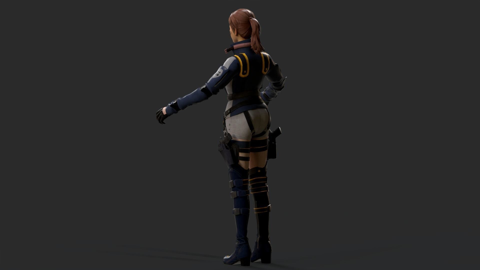 Lucy  Warrior Game Ready Character Low-poly 3D model_27