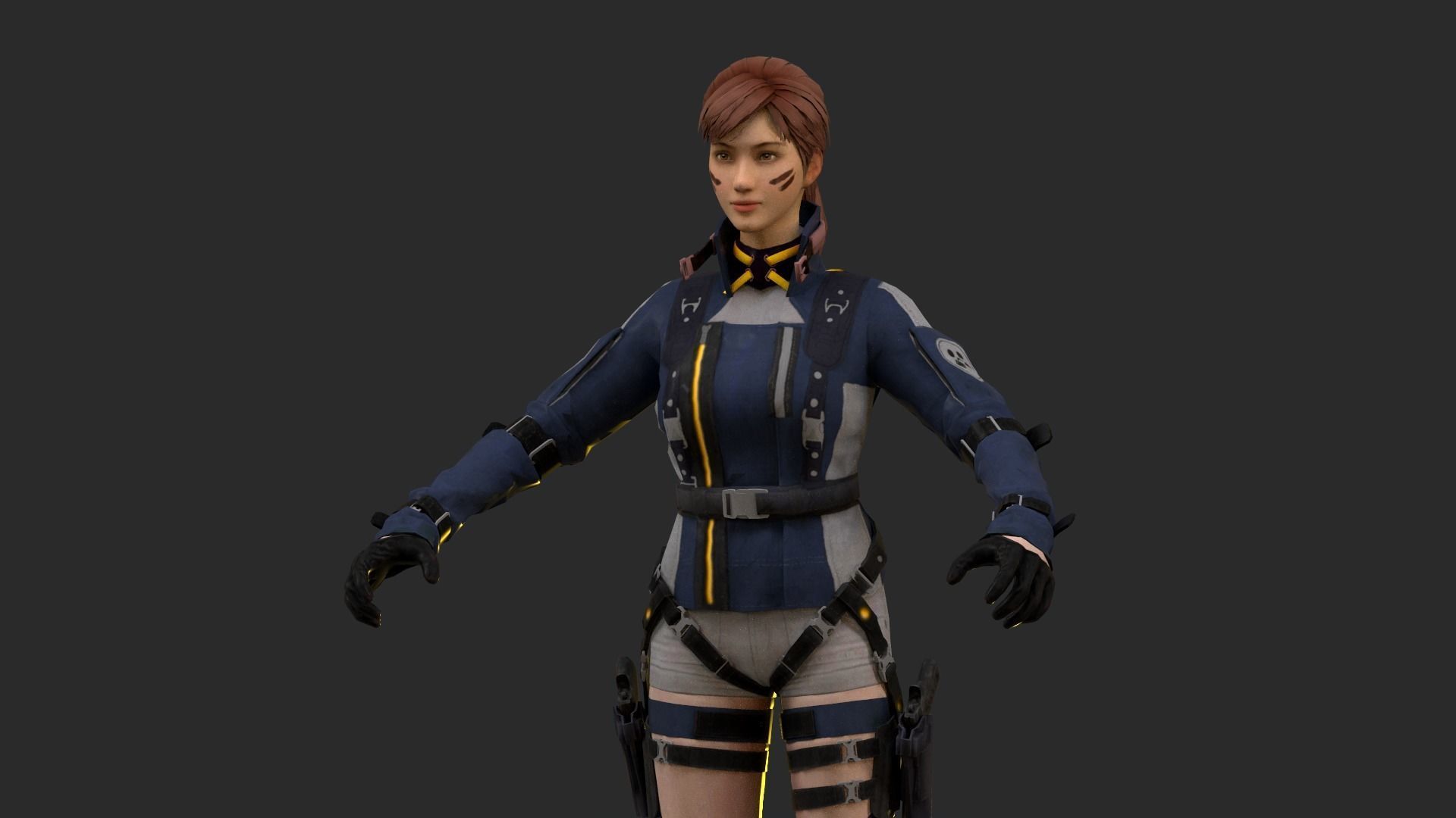 Lucy  Warrior Game Ready Character Low-poly 3D model_24