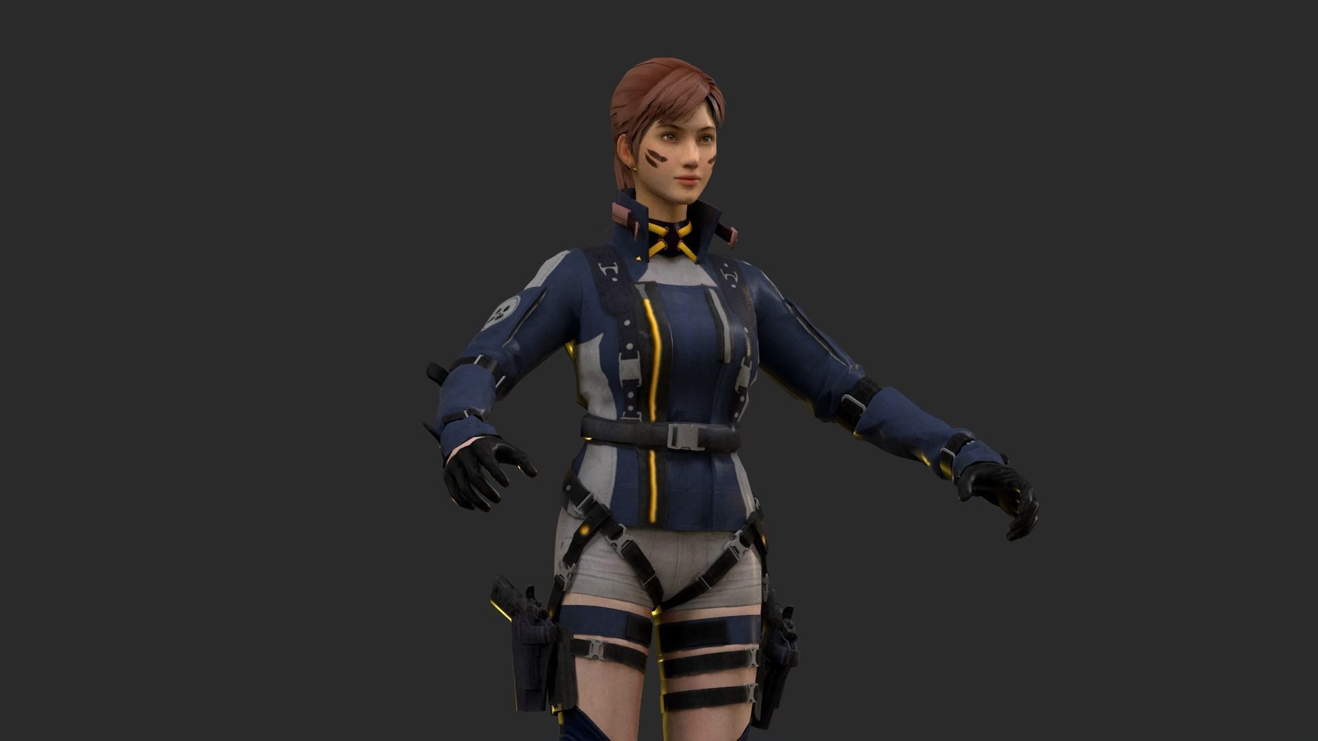Lucy  Warrior Game Ready Character Low-poly 3D model_23