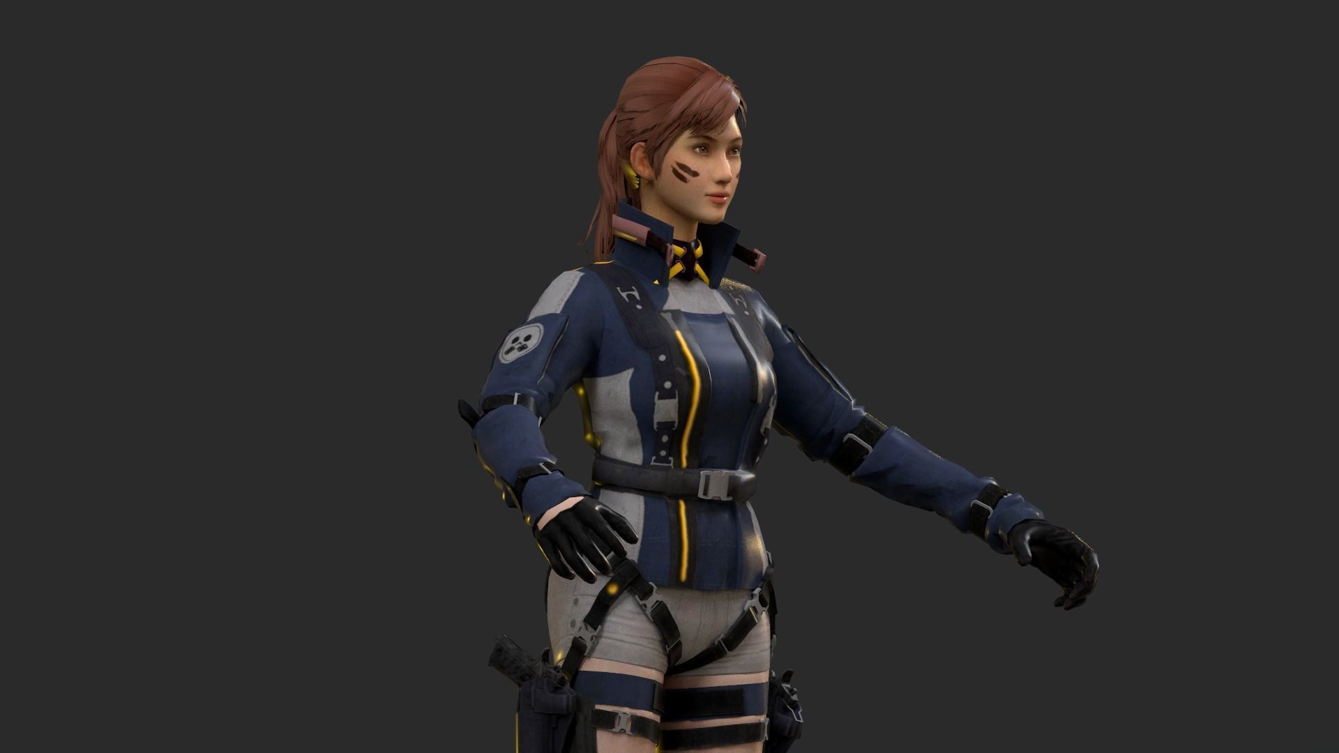 Lucy  Warrior Game Ready Character Low-poly 3D model_25