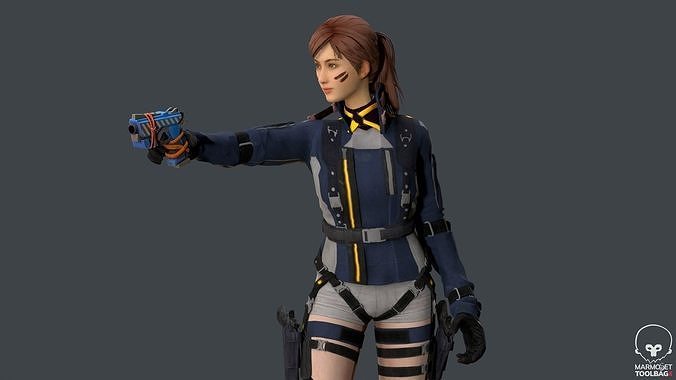 Lucy  The Warrior Game Ready Character Low-poly 3D model