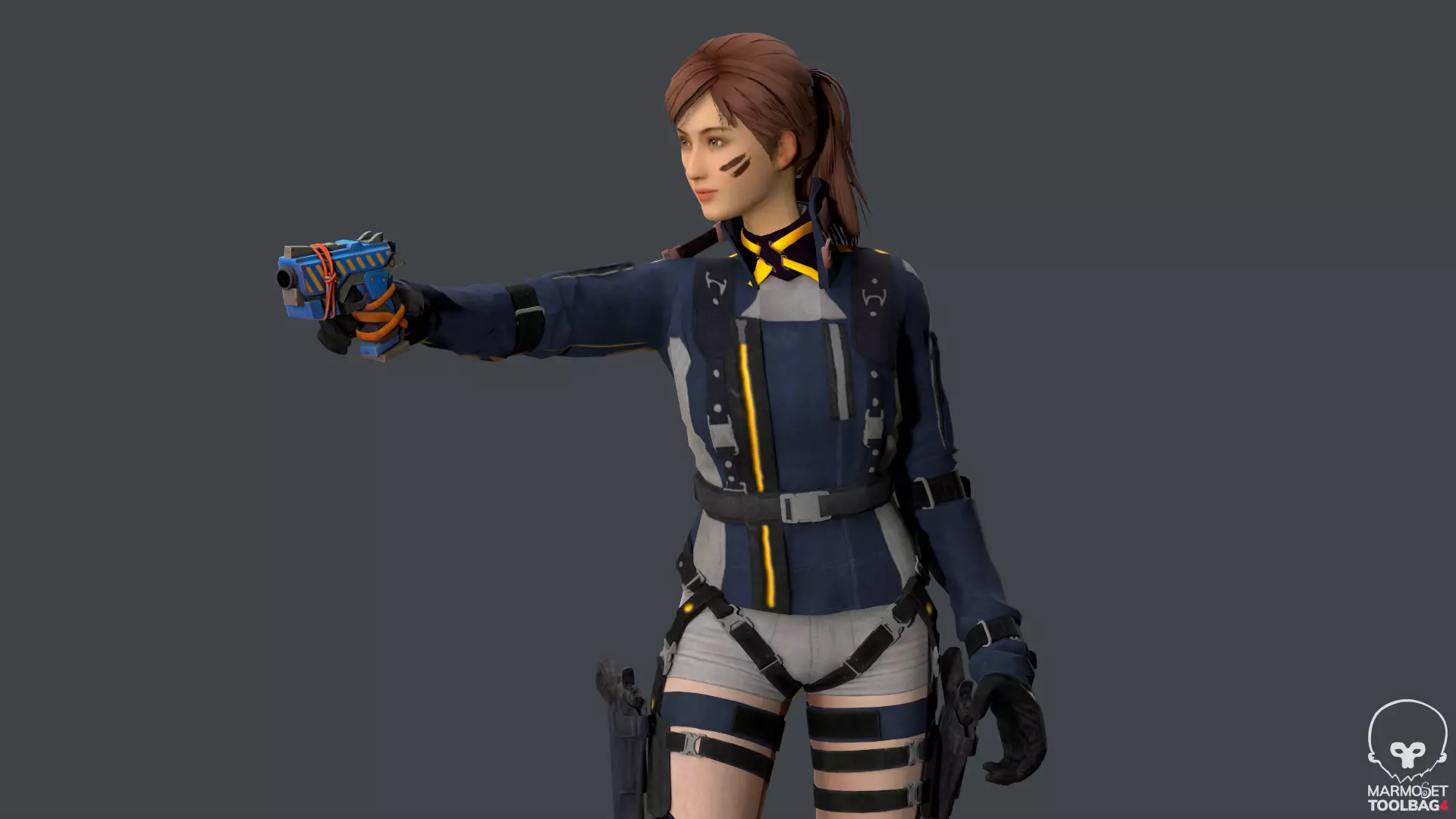 Lucy  Warrior Game Ready Character Low-poly 3D model_0