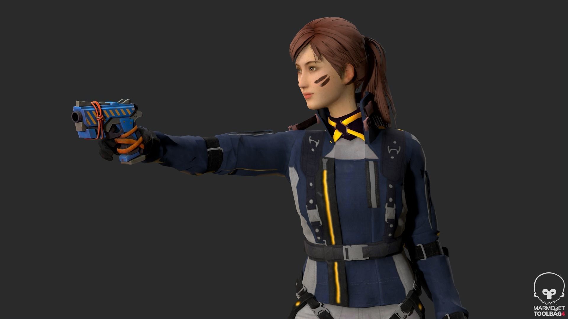 Lucy  Warrior Game Ready Character Low-poly 3D model_3