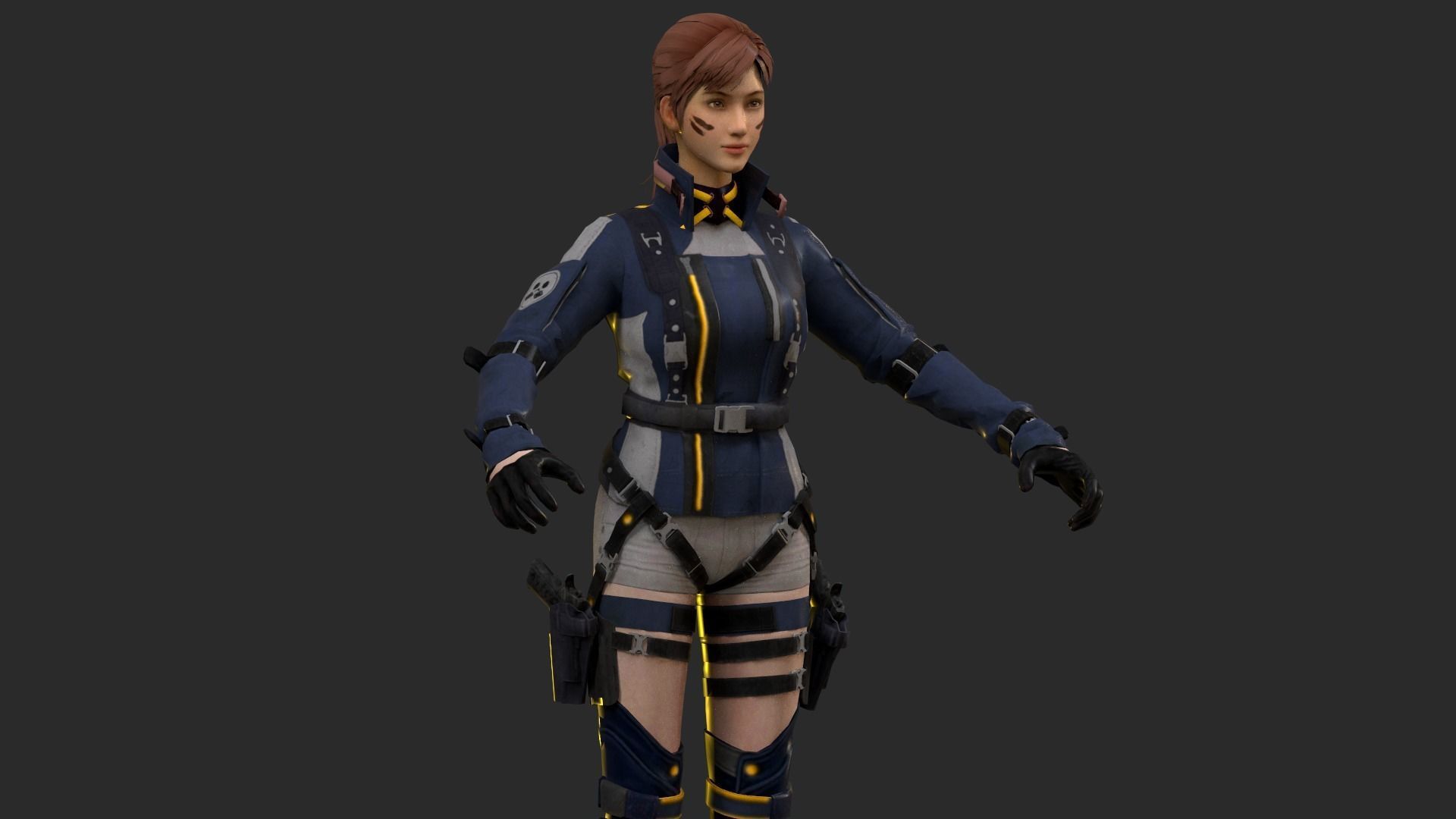 Lucy  Warrior Game Ready Character Low-poly 3D model_28