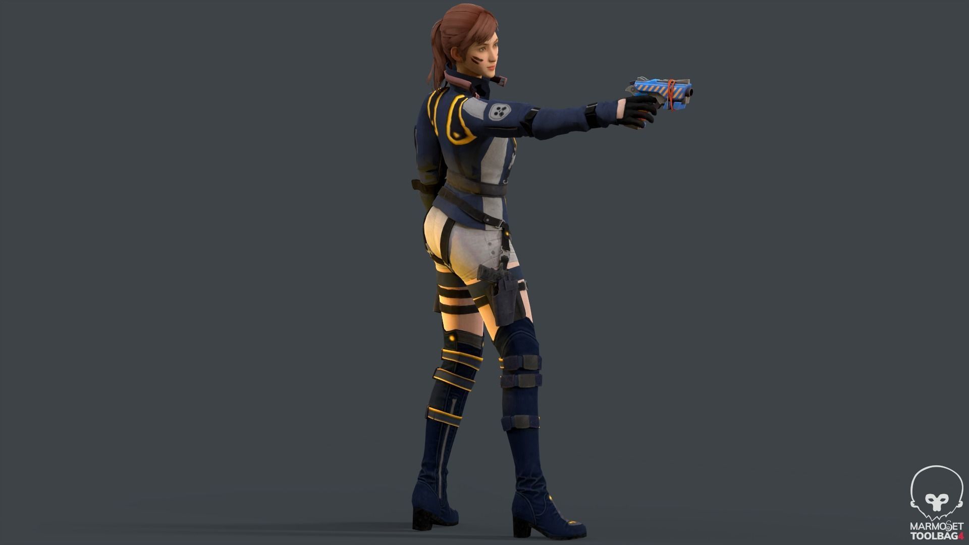 Lucy  Warrior Game Ready Character Low-poly 3D model_6
