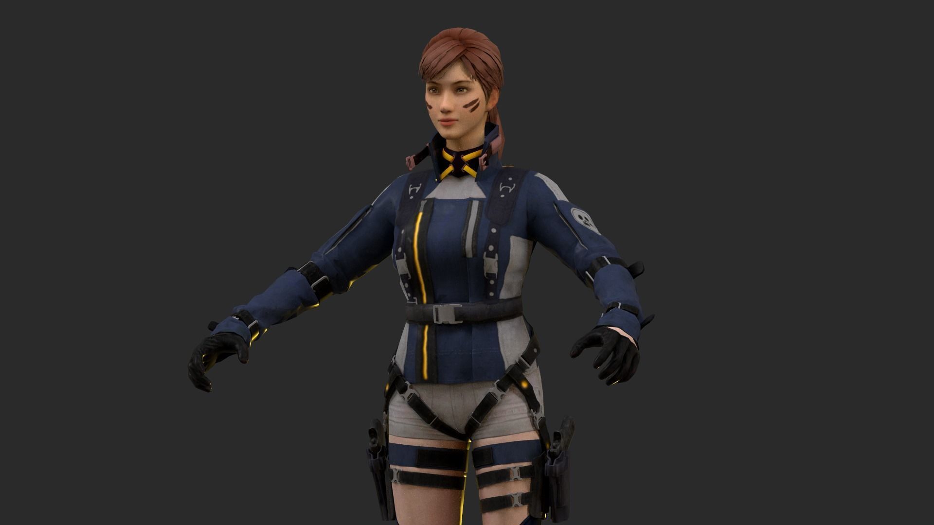 Lucy  Warrior Game Ready Character Low-poly 3D model_20