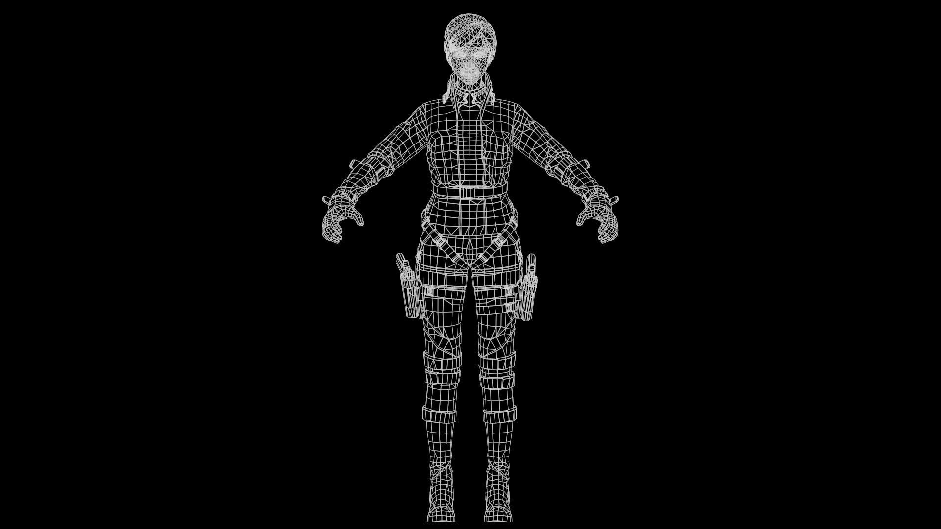 Lucy  Warrior Game Ready Character Low-poly 3D model_39