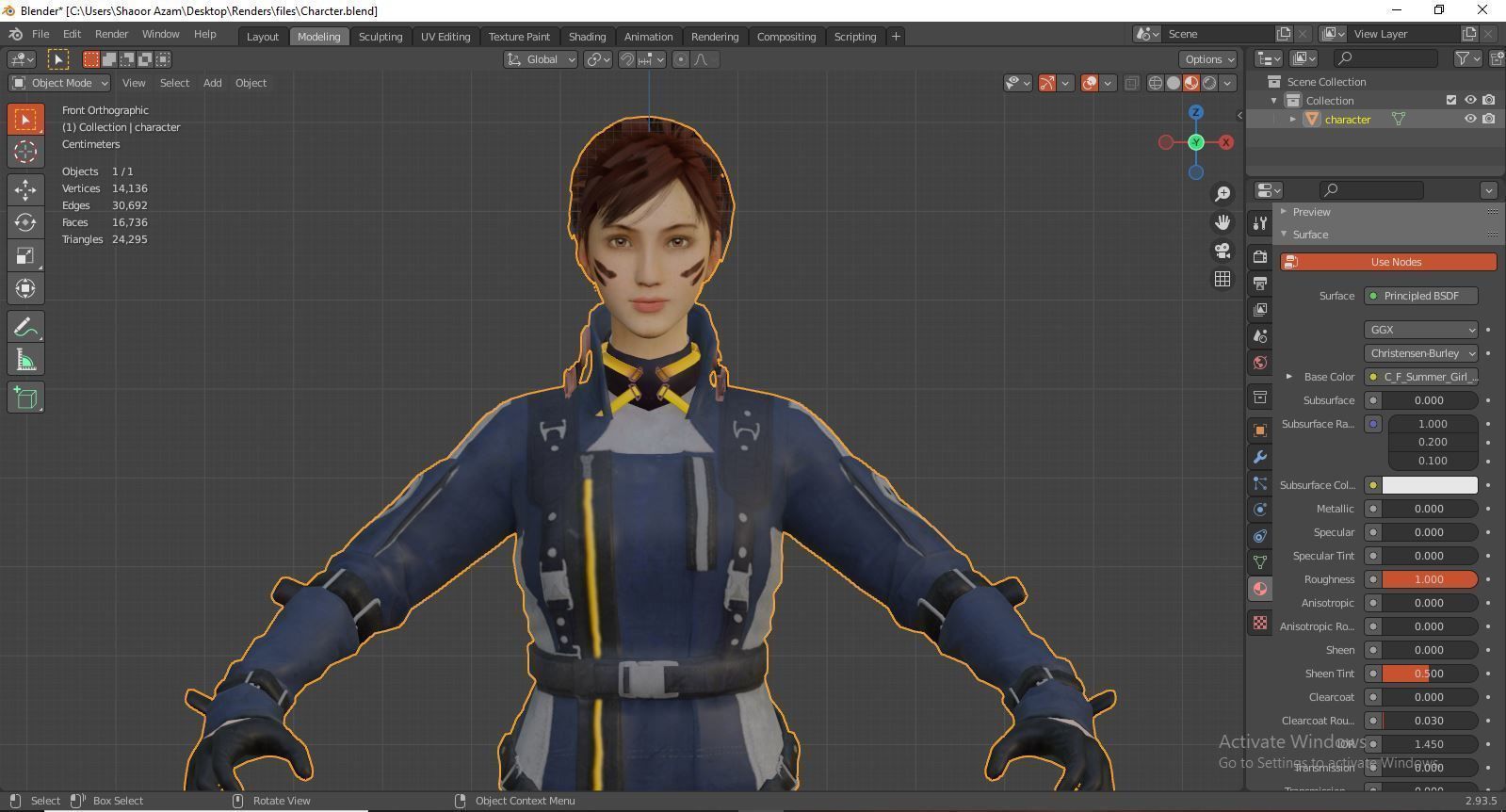 Lucy  Warrior Game Ready Character Low-poly 3D model_34