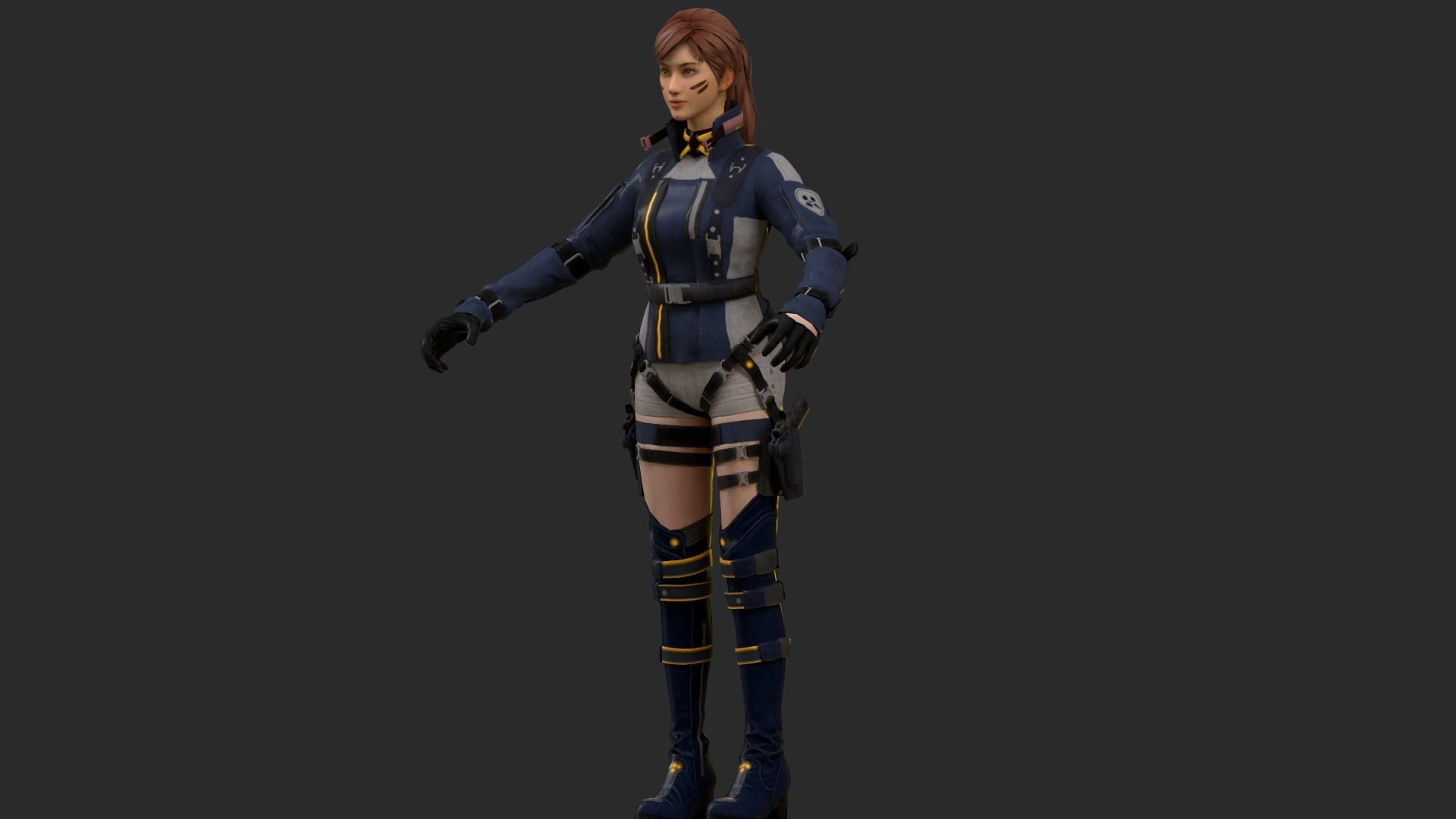 Lucy  Warrior Game Ready Character Low-poly 3D model_32