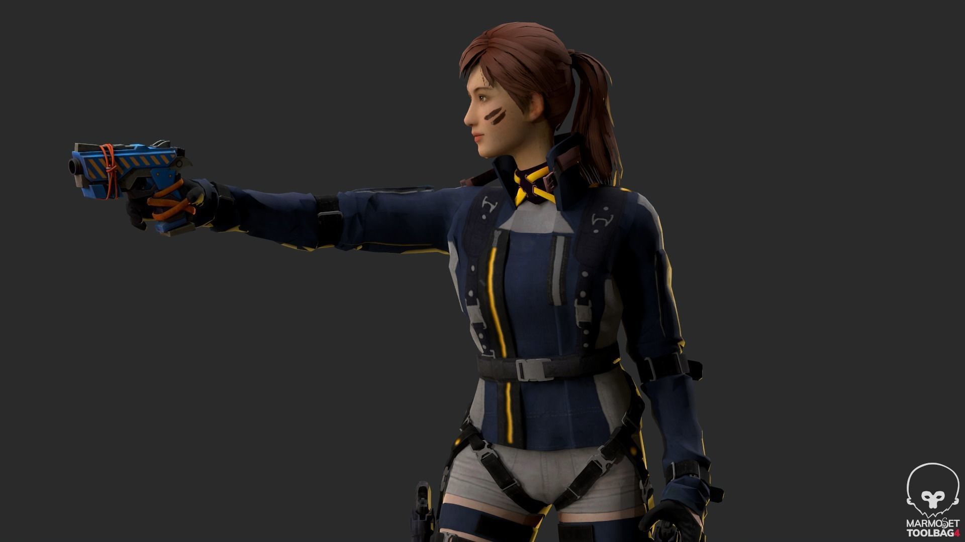 Lucy  Warrior Game Ready Character Low-poly 3D model_14